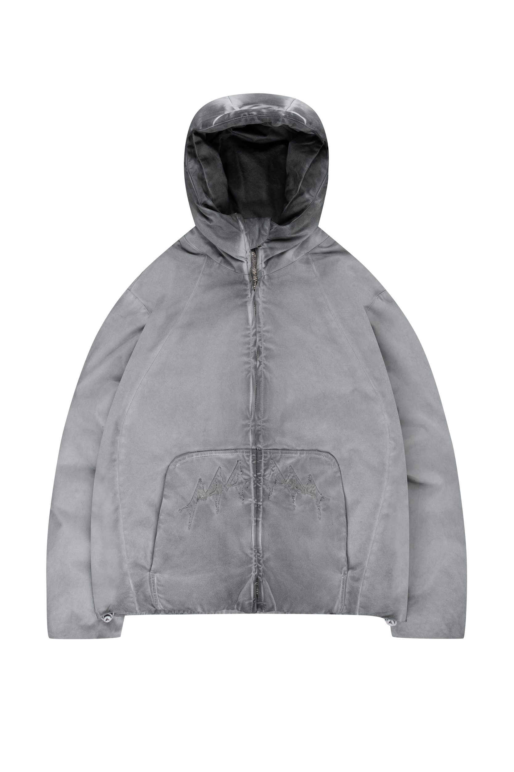 OIL WASHED PUFFER JACKET GREY 