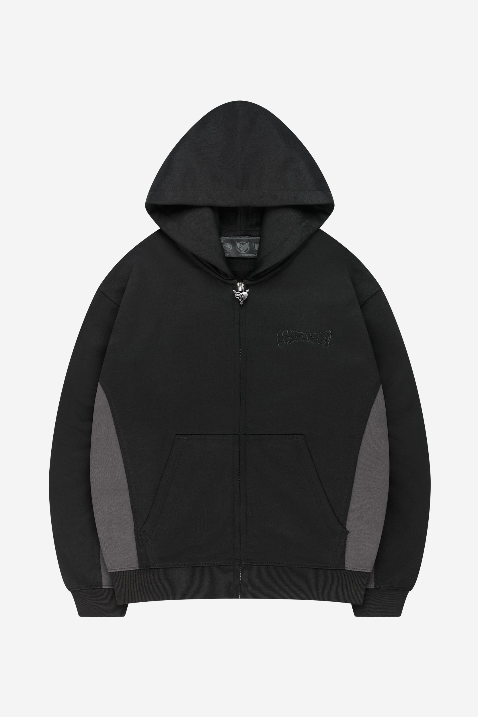 TWO TONE ZIP BLACK