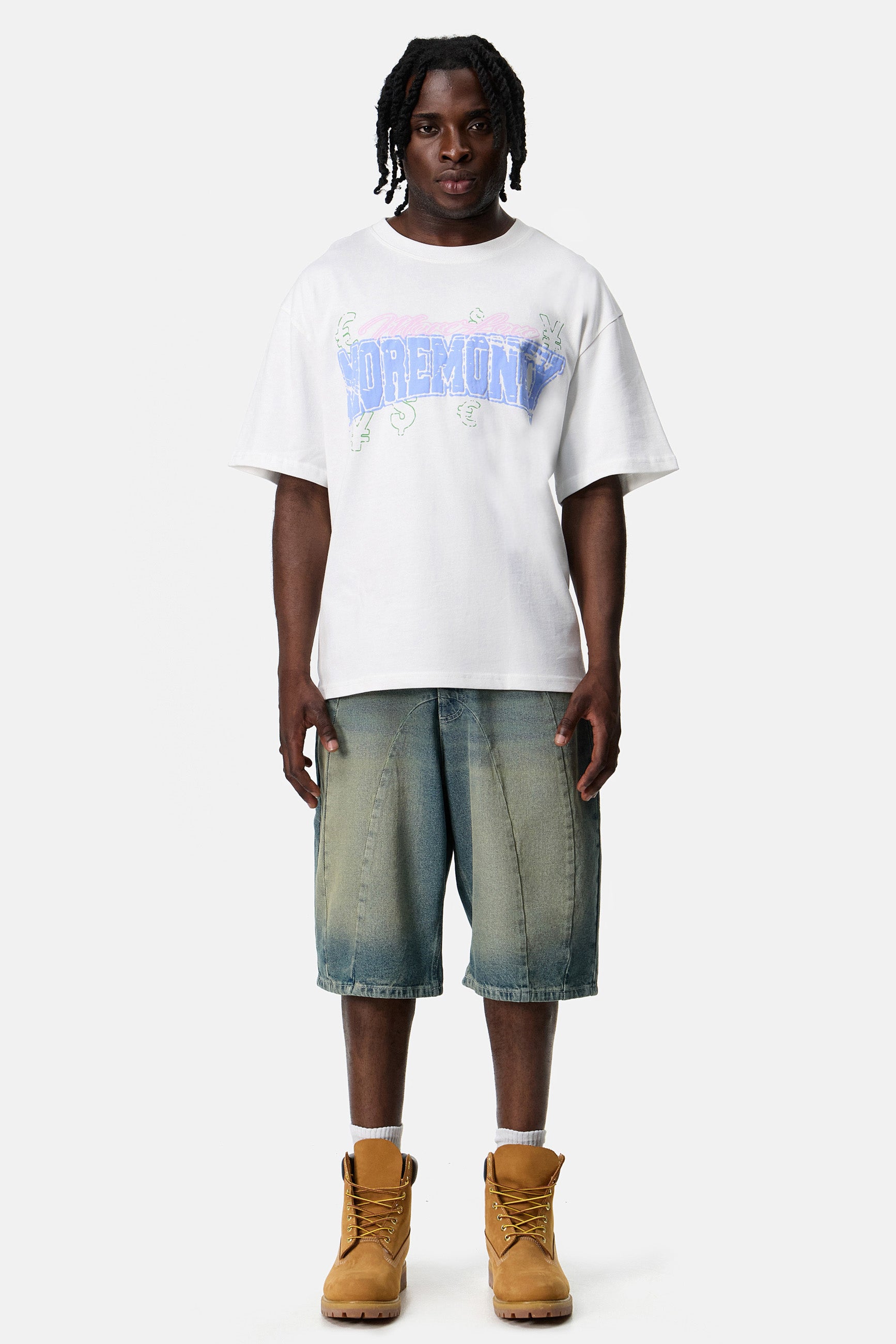 DOUBLE STITCH JORTS BLUE WASHED