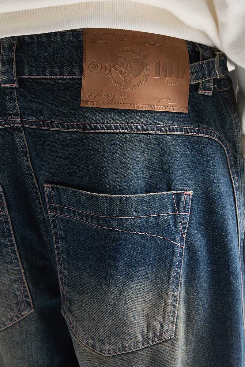 DISTINCTIVE BAGGY DENIM TEAL WASHED 