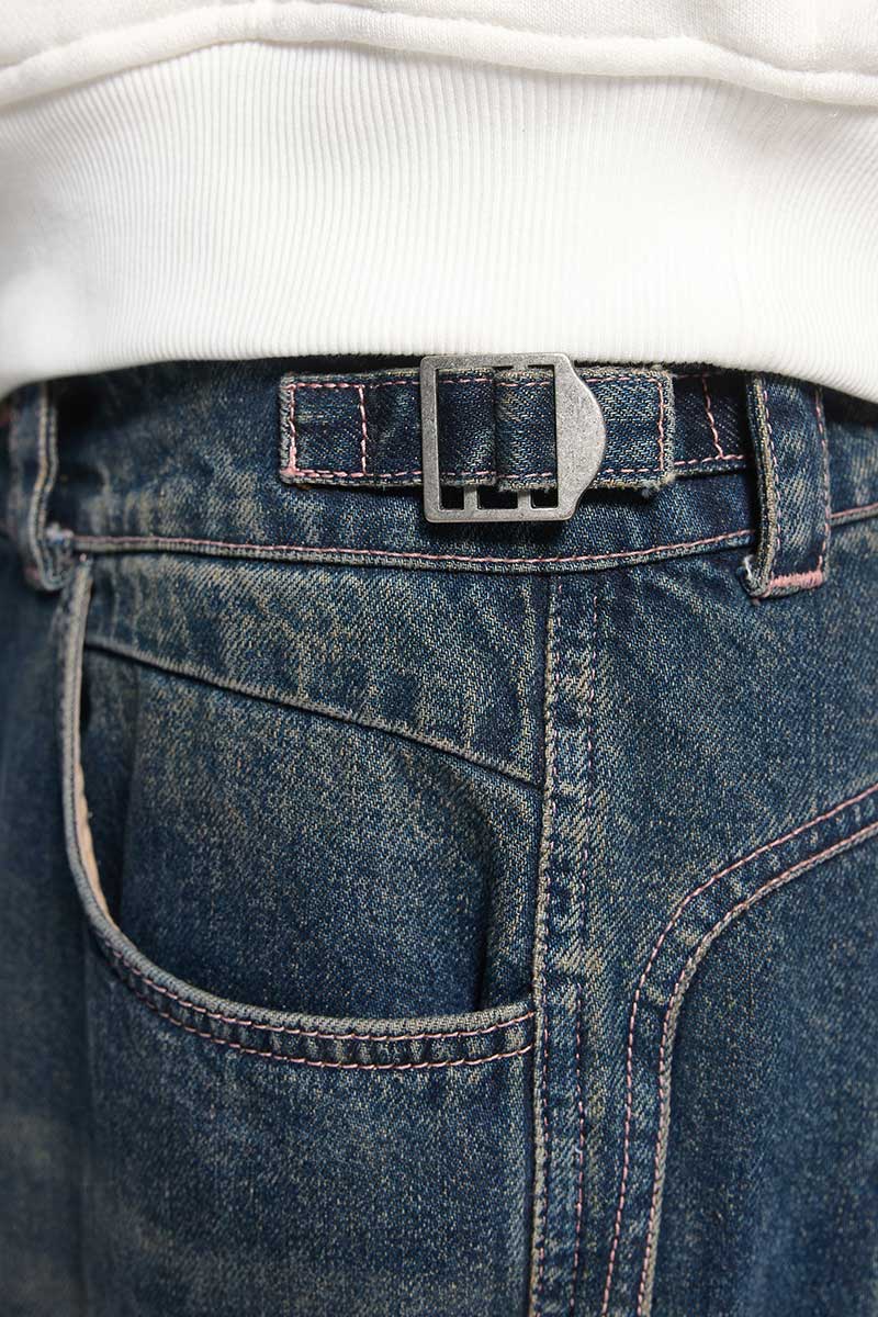 DISTINCTIVE BAGGY DENIM TEAL WASHED 