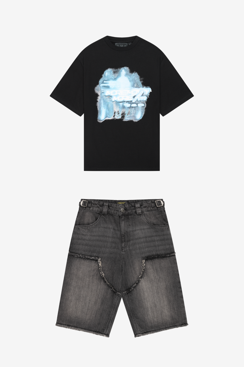ERROR TEE BLACK + WORKING MONEY SHORTS