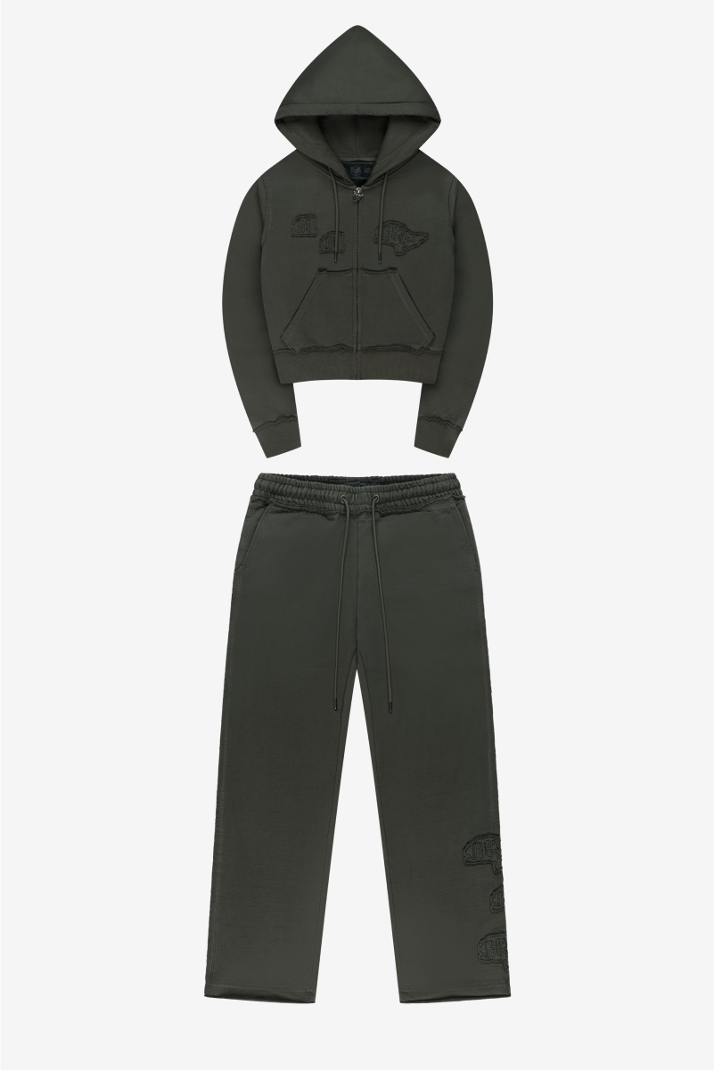 RAW EDGE GIRLS ZIP  MUD + RAW EDGE GIRLS JOGGER MUD