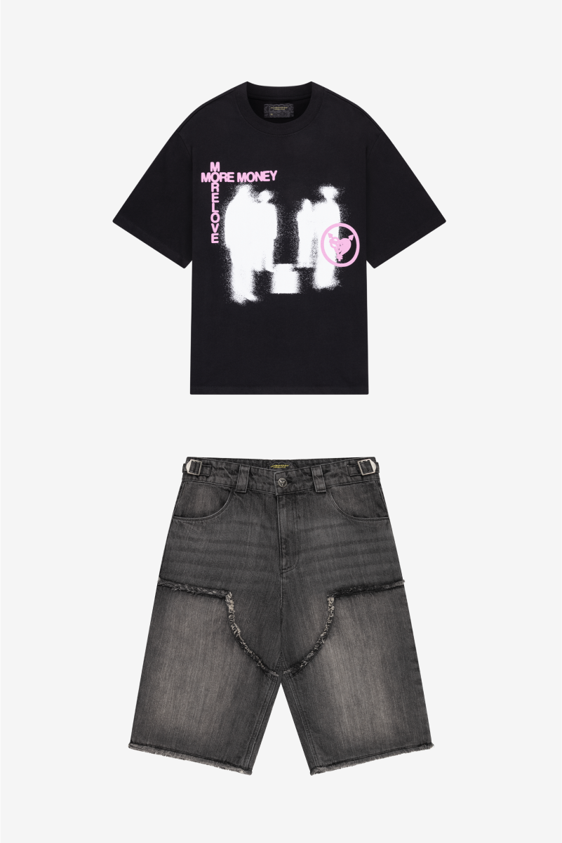 LOST BOND TEE BLACK + WORKING MONEY SHORTS BLACK
