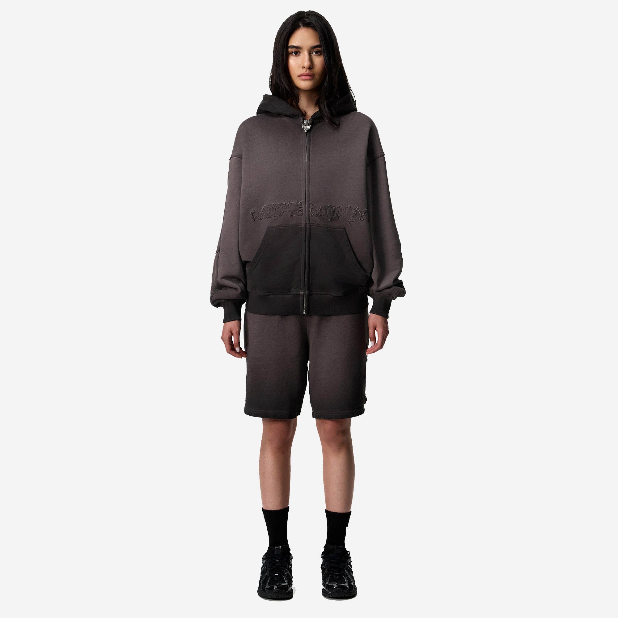 HEART PATCHED SHORTS BROWN