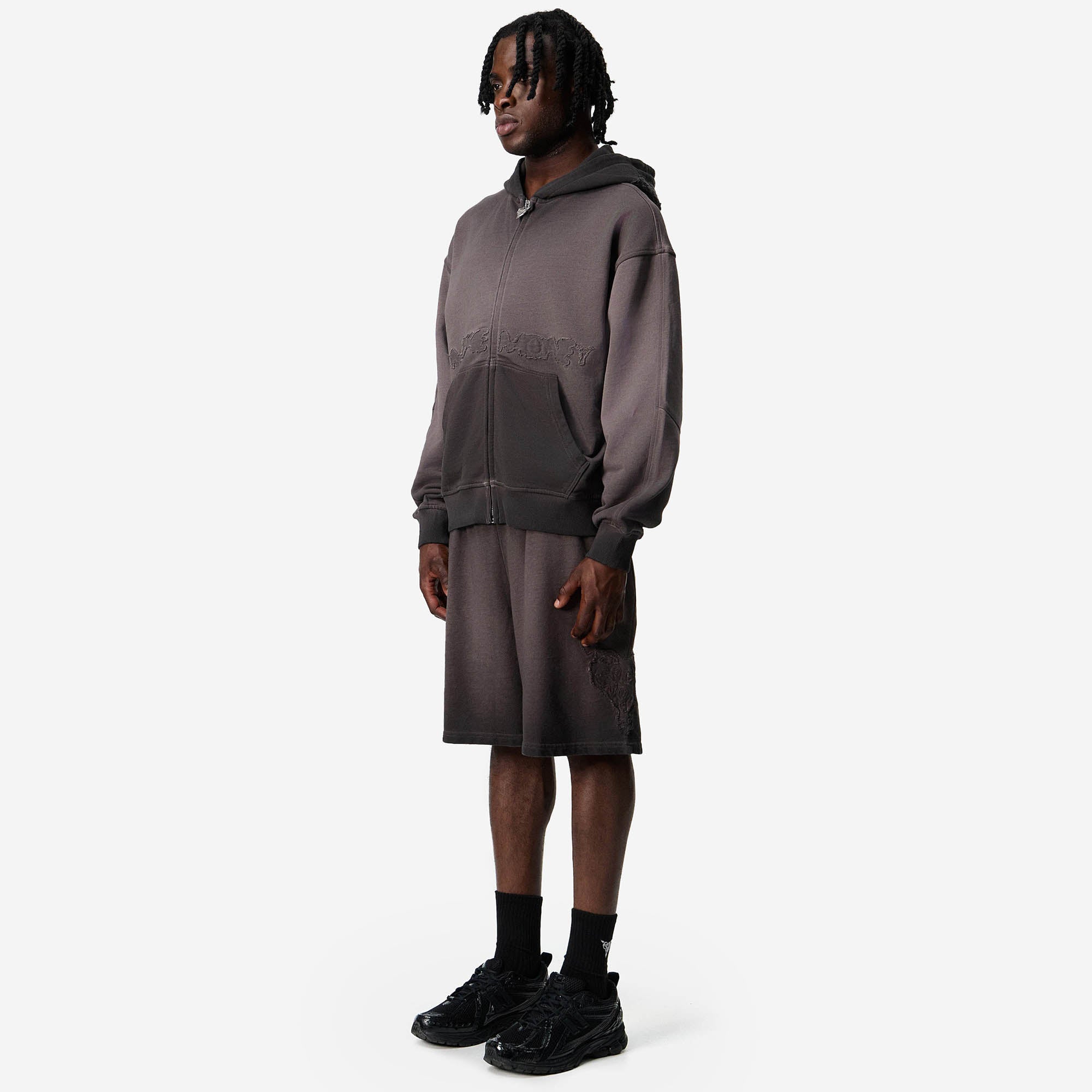 HEART PATCHED SHORTS BROWN