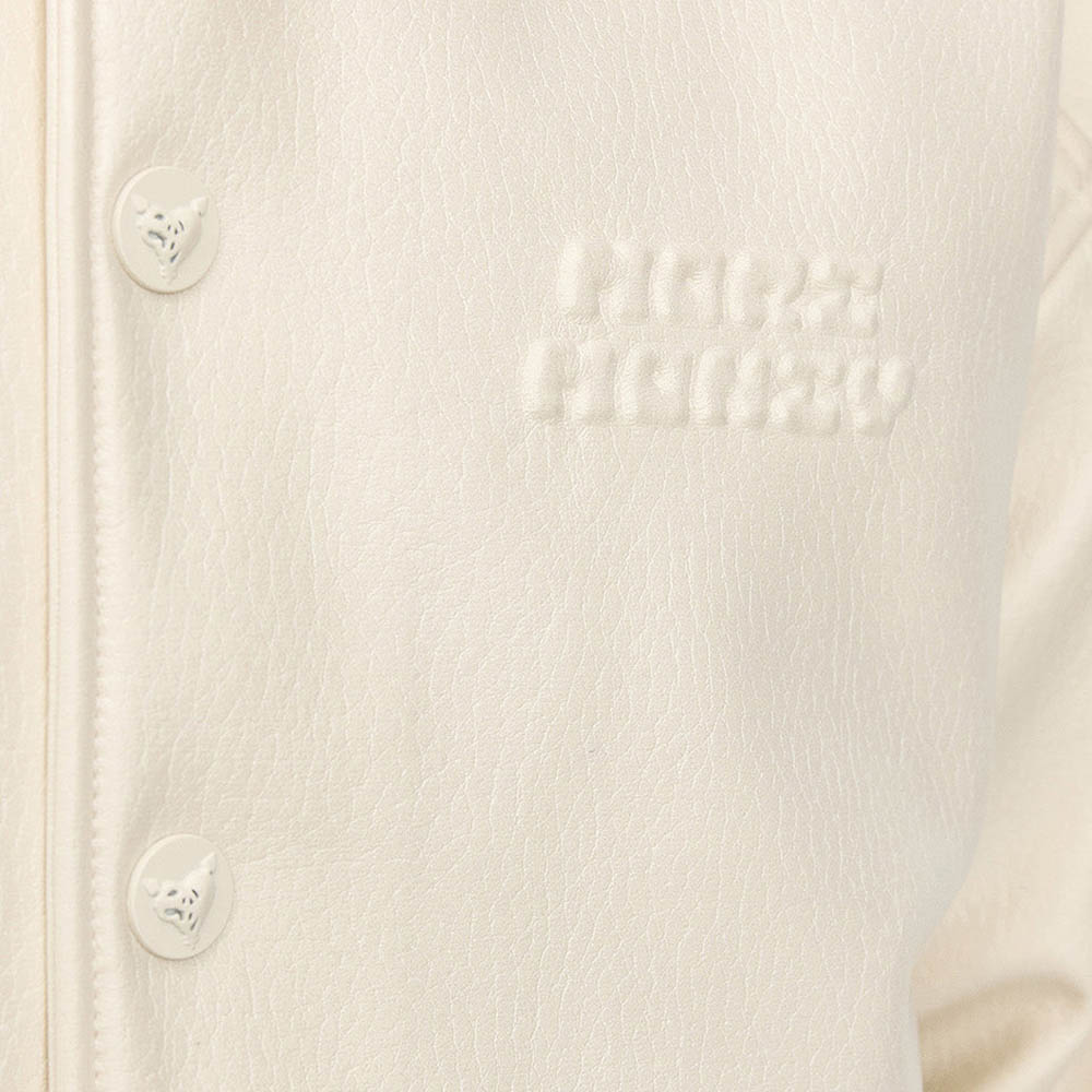 HEAVY HEART LEATHER JACKET WHITE