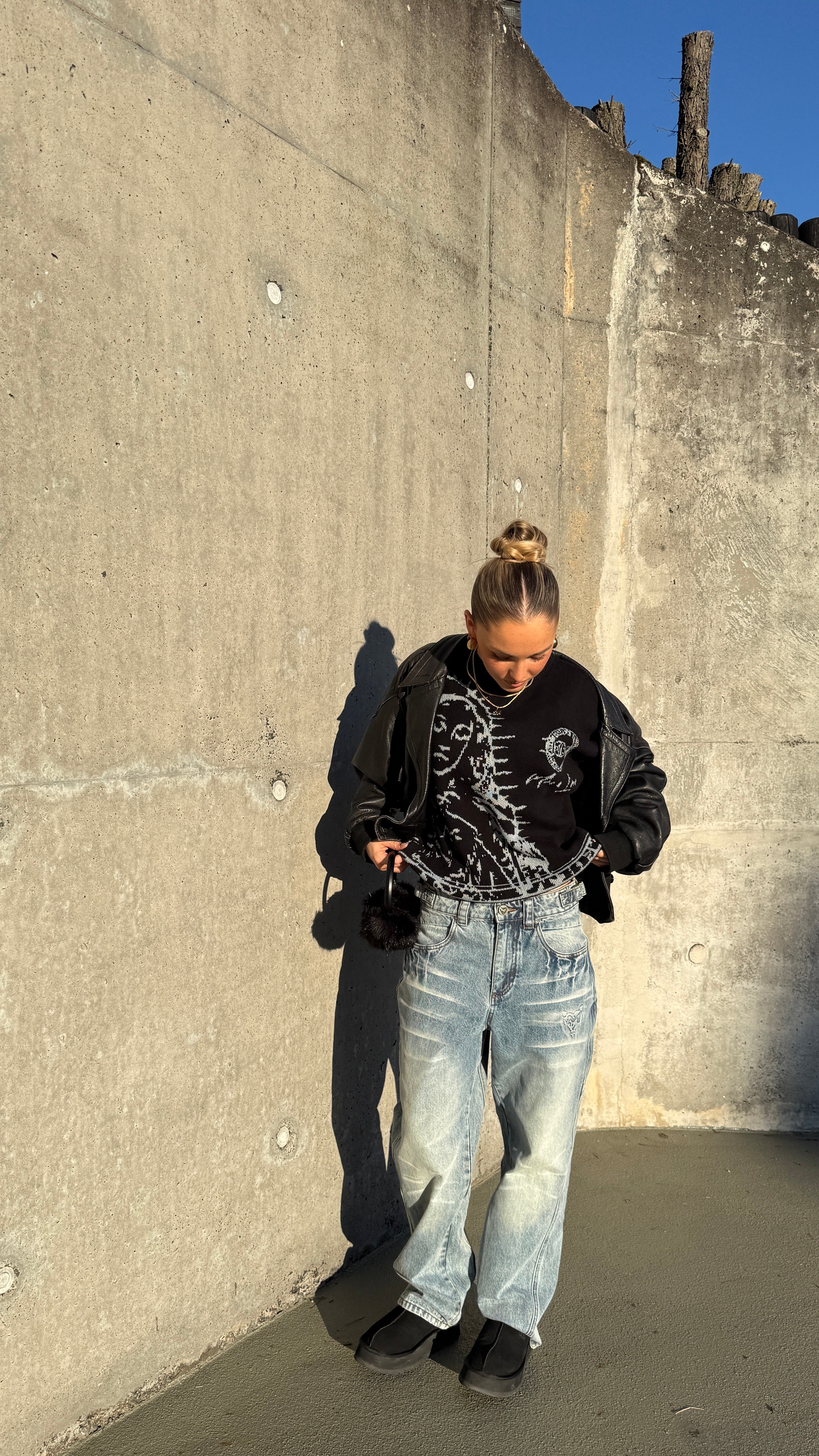 Load video: More Blessings knit black