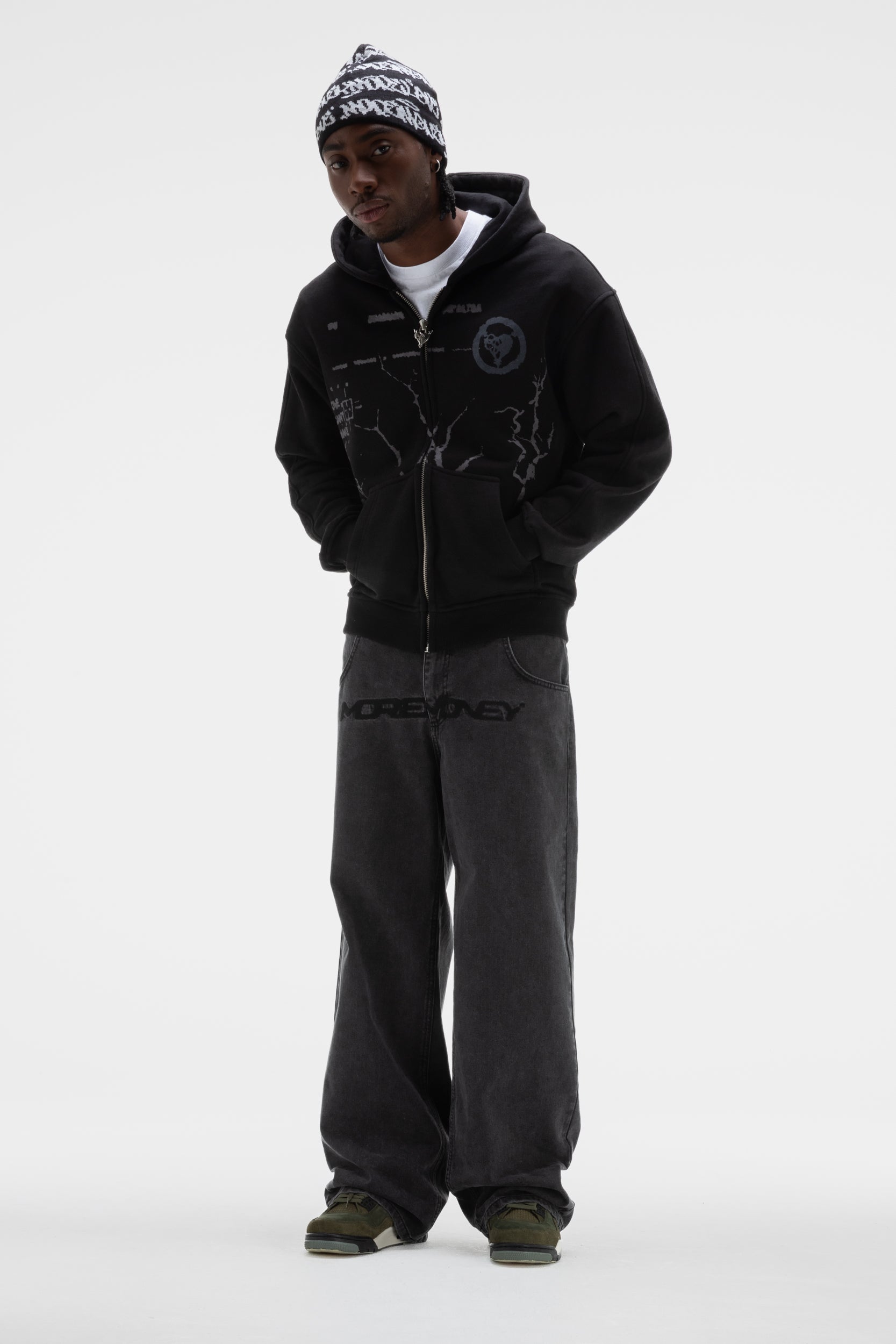 MONEY ROOTED ZIP ALL BLACK 