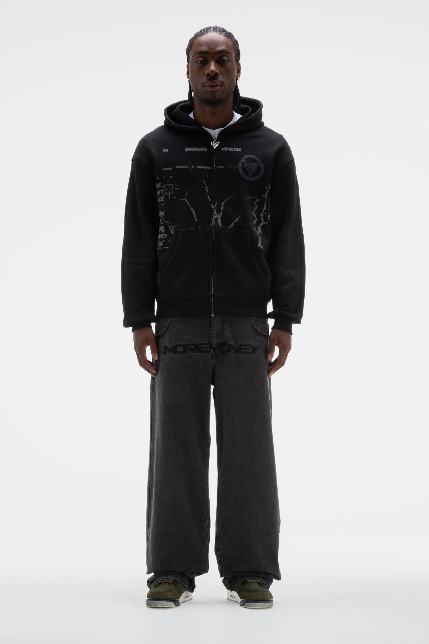 MONEY ROOTED ZIP ALL BLACK 