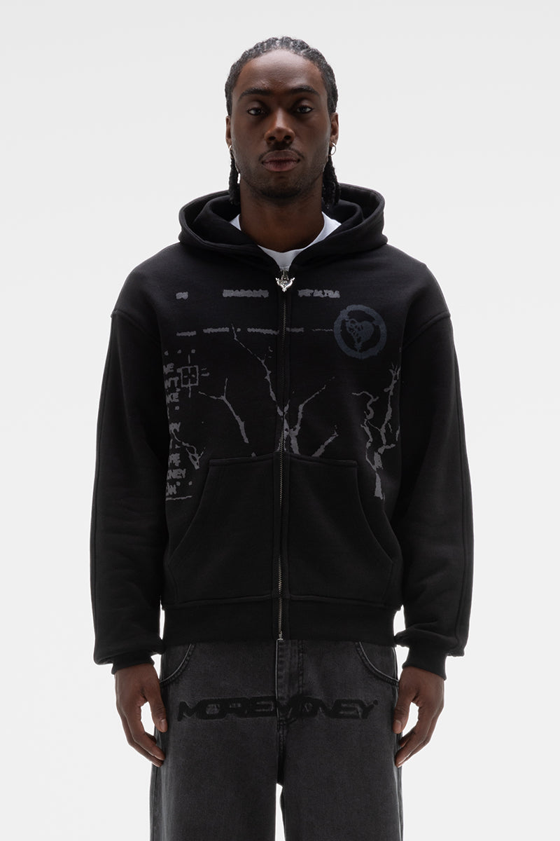 MONEY ROOTED ZIP ALL BLACK 