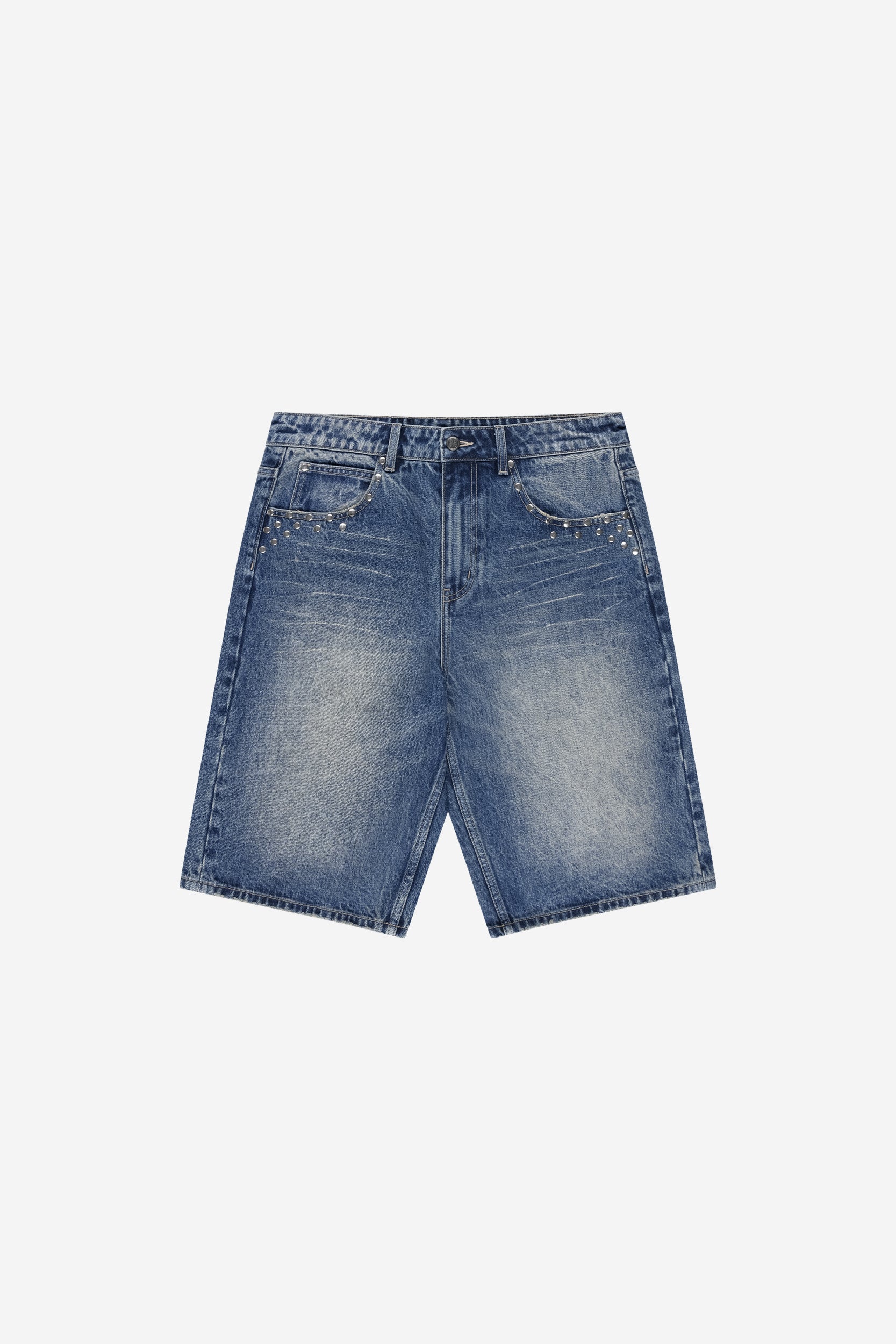 STUDDED JORTS WASHED BLUE