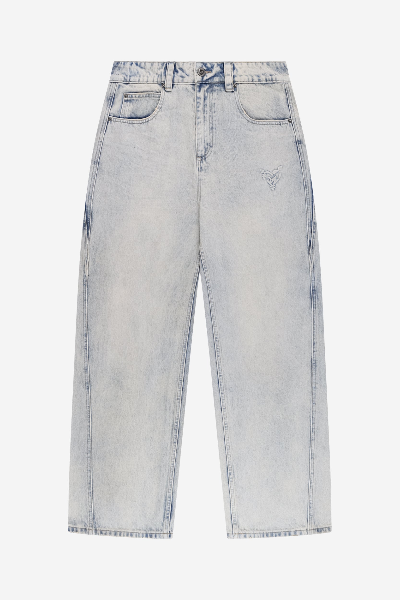 DISTINCTIVE BAGGY DENIM MID BLUE