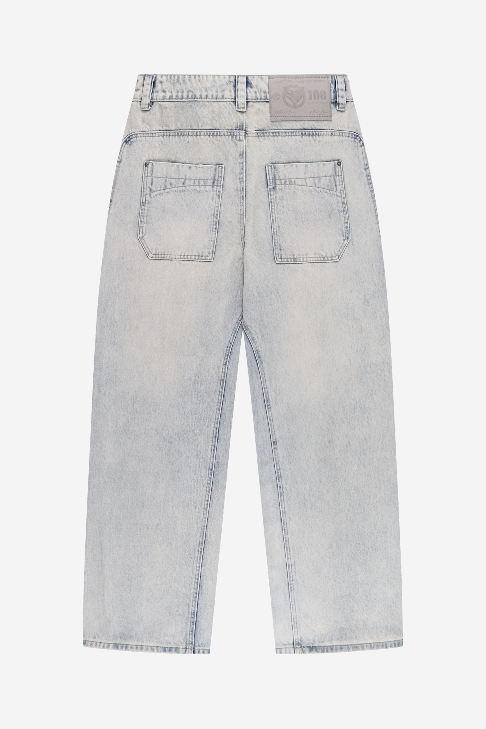 DISTINCTIVE BAGGY DENIM MID BLUE