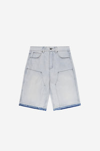 RHINESTONE CARPENTER JORTS BLUE + MORE WHAT TEE WHITE