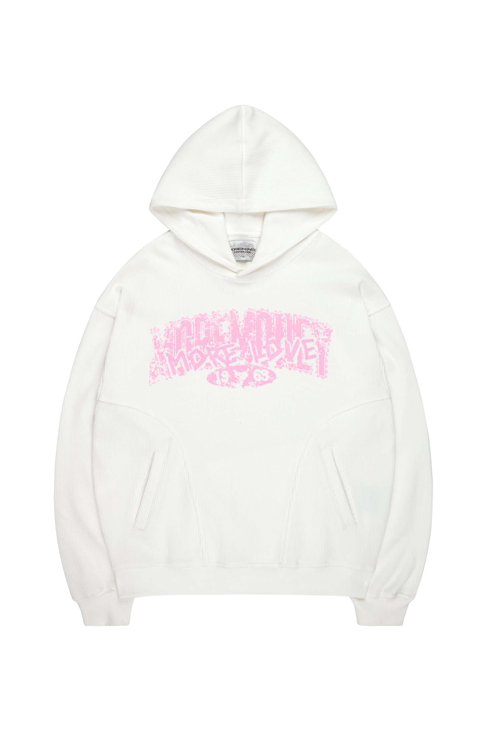 SIGNATURE CREST WAFFLE HOODIE OFF WHITE 