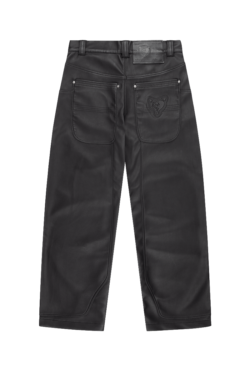 CARPENTER LEATHER PANTS BLACK 