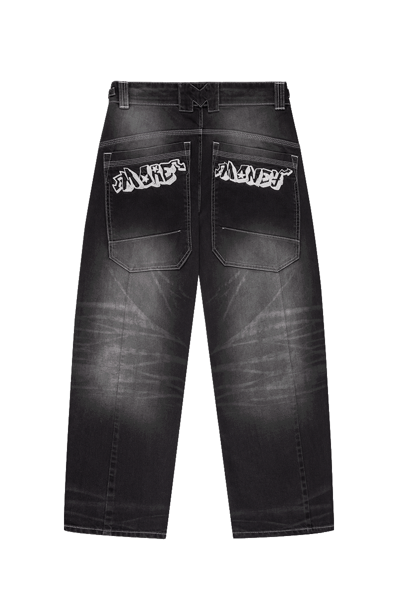 CRUNCHED DENIM BLACK WASHED