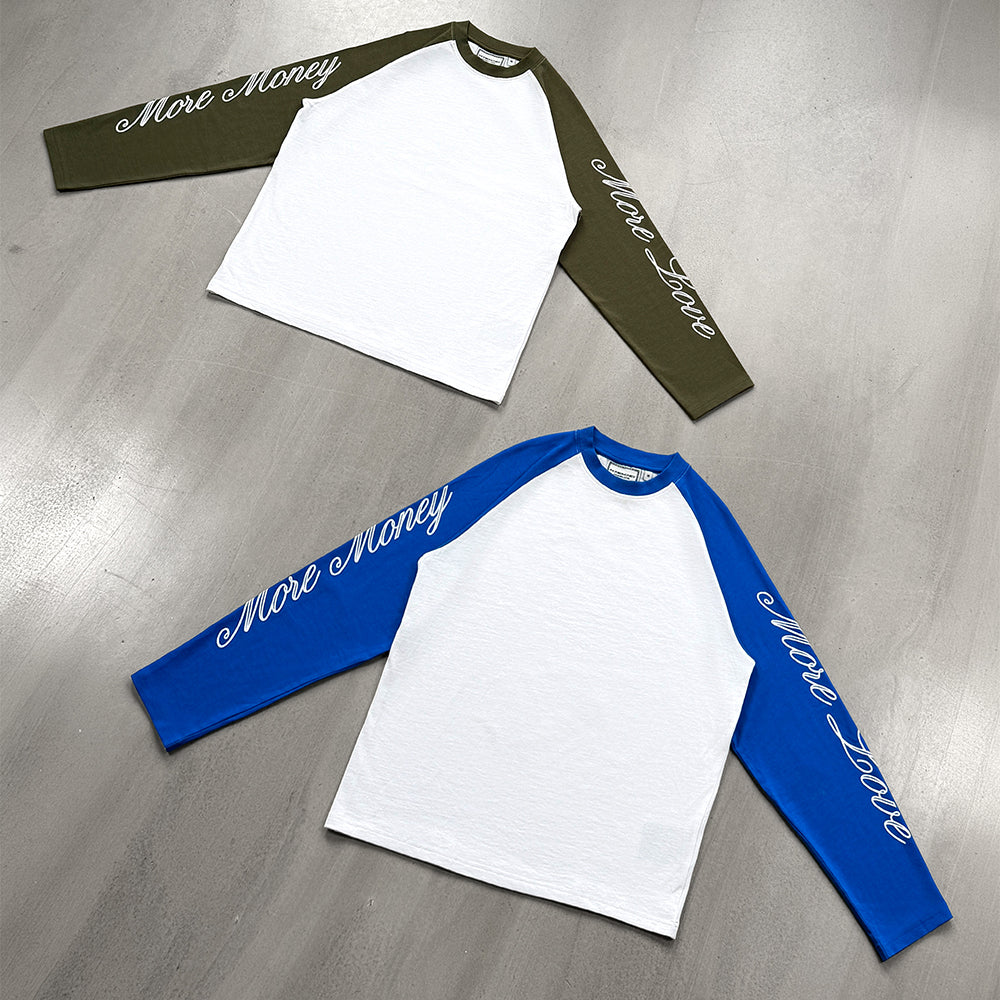 SCRIPT RAGLAN LONGSLEEVE ROYAL BLUE