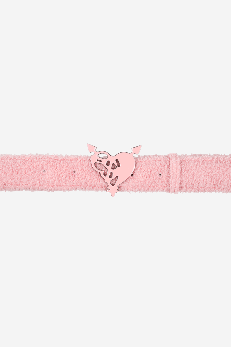 HEART LOGO FLEECE BELT PINK 