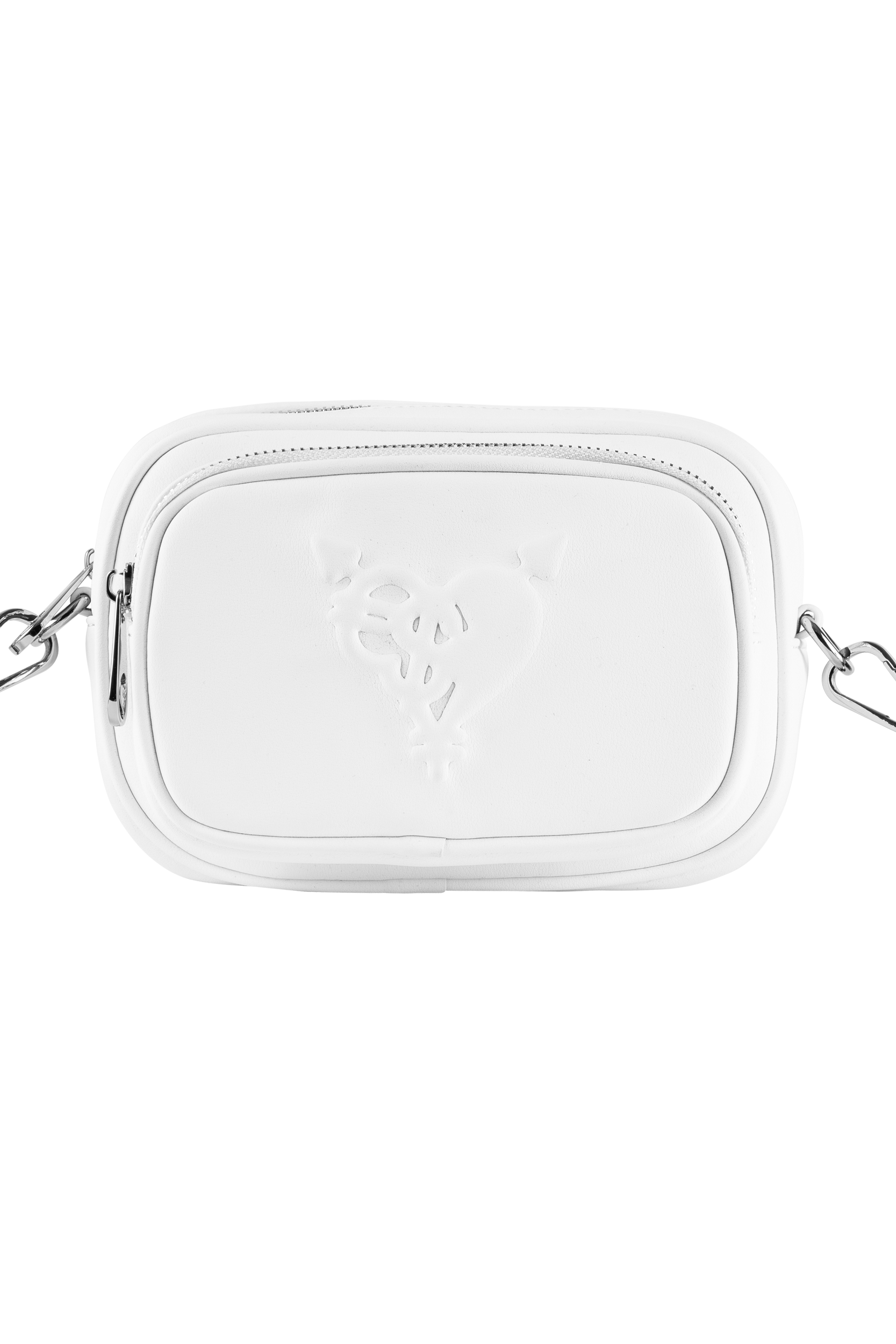 PUNCHED HEART SHOULDER BAG WHITE