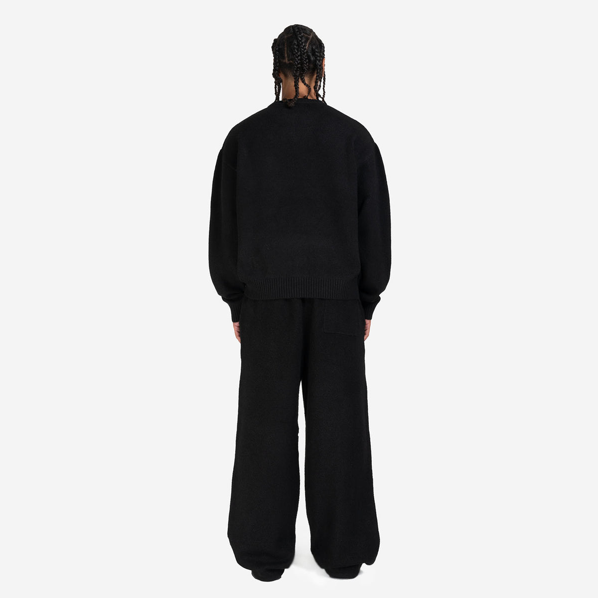FUZZY KNIT SET BLACK