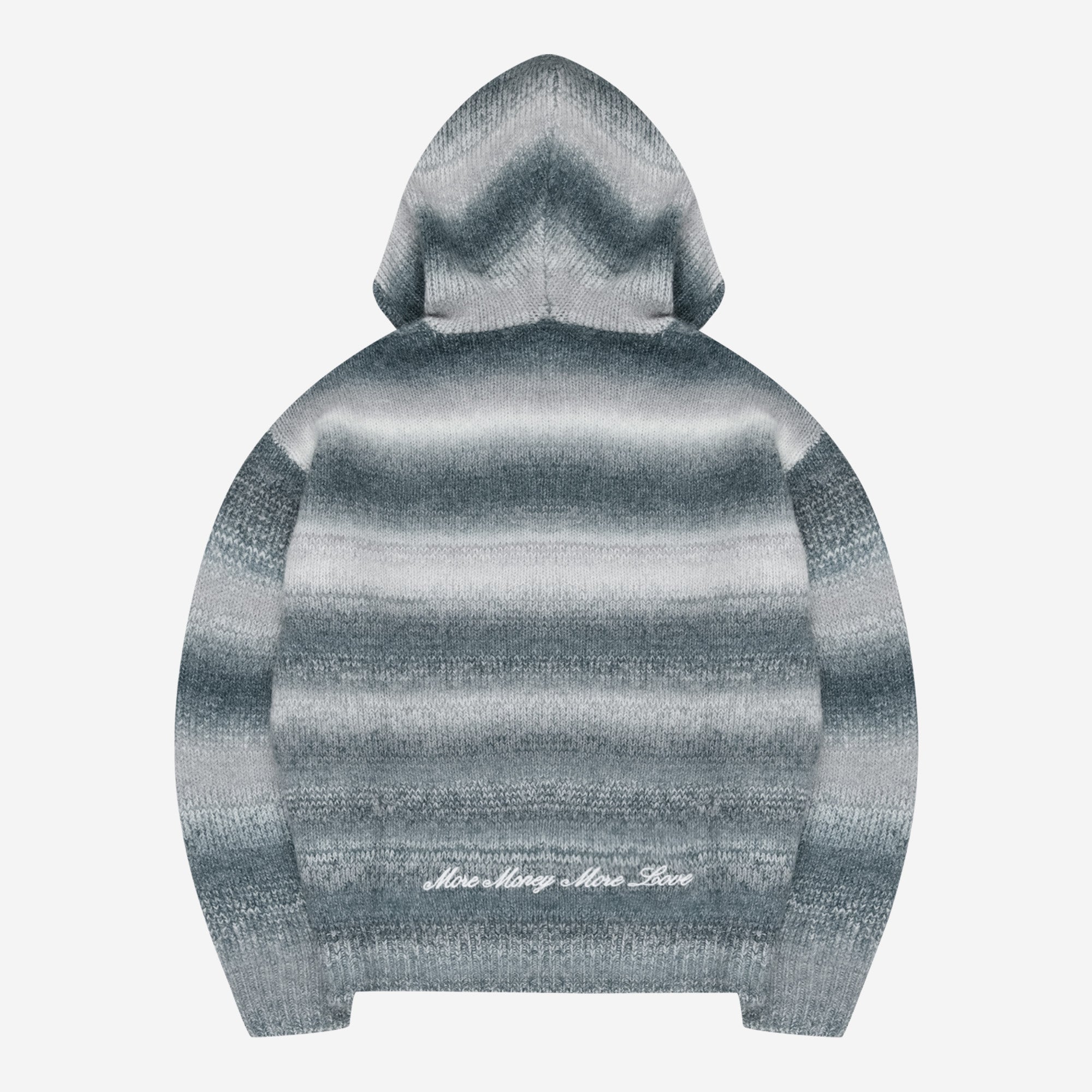GRADIENT KNIT ZIP HOODIE FROSTY GREY