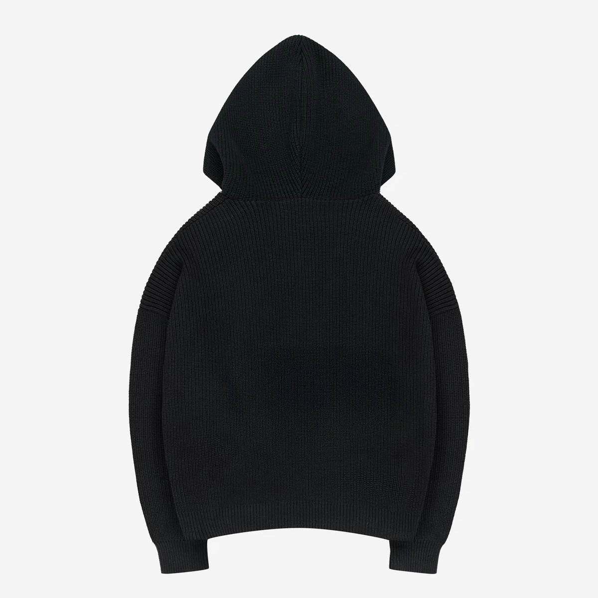 LOGO KNIT ZIP HOODIE BLACK