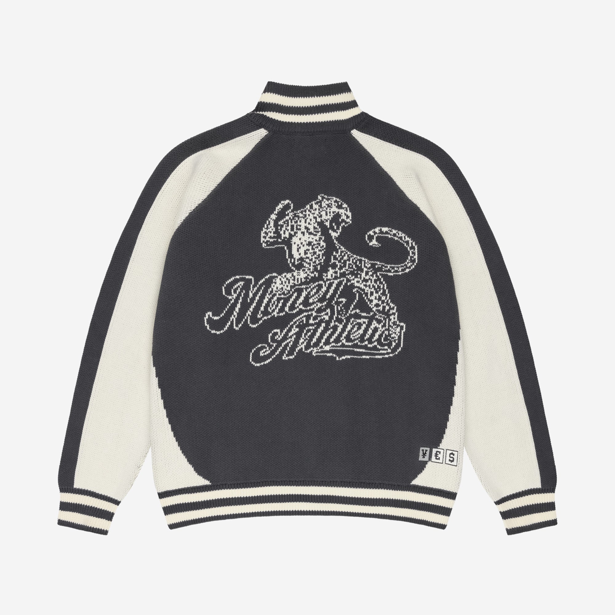 KNIT ZIP JACKET DARK GREY / CREAM