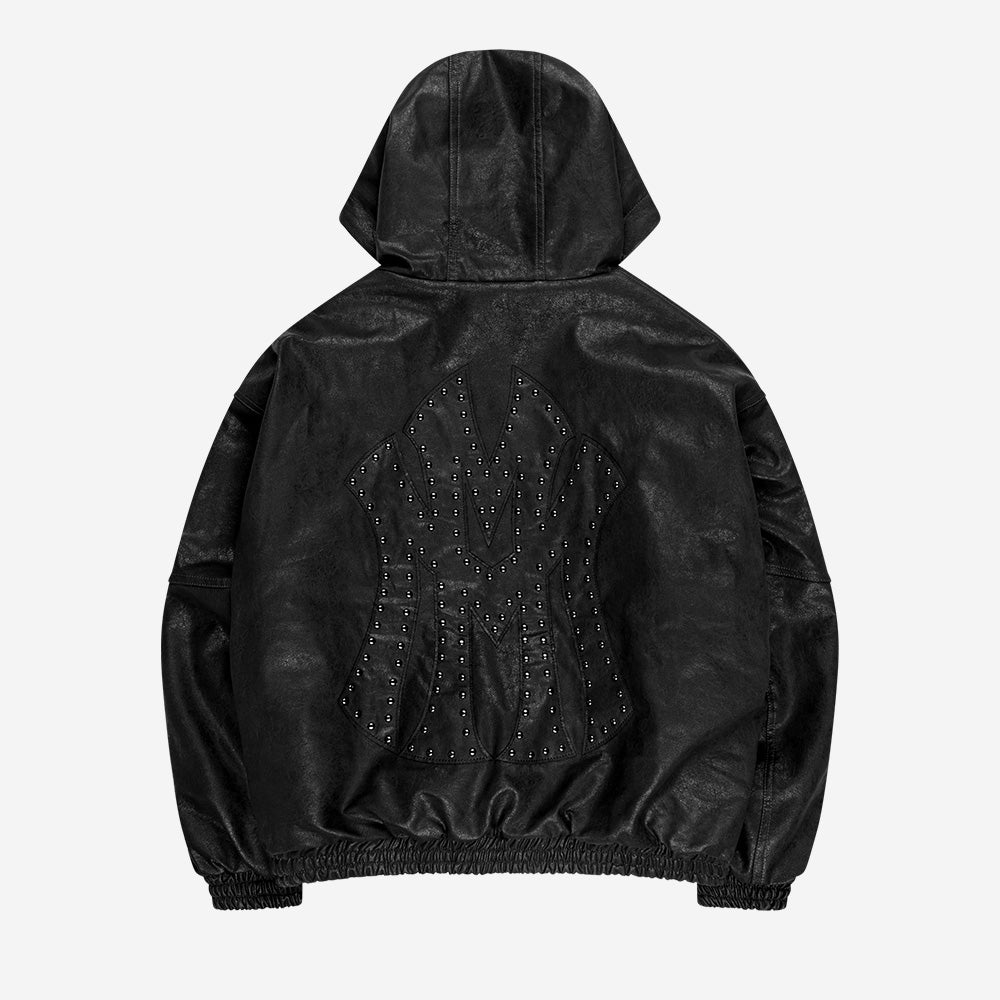 DA BIG M LEATHER JACKET BLACK