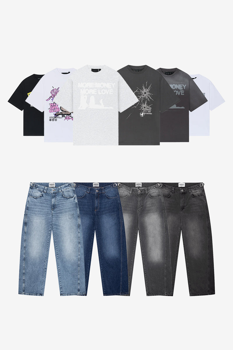 TEE + DISTINCTIVE BAGGY DENIM BUNDLE