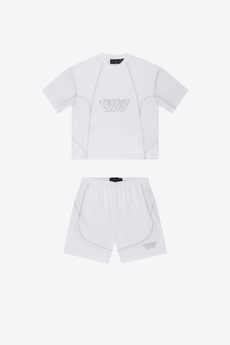 FLATLOCK WHITE JERSEY + SHORTS