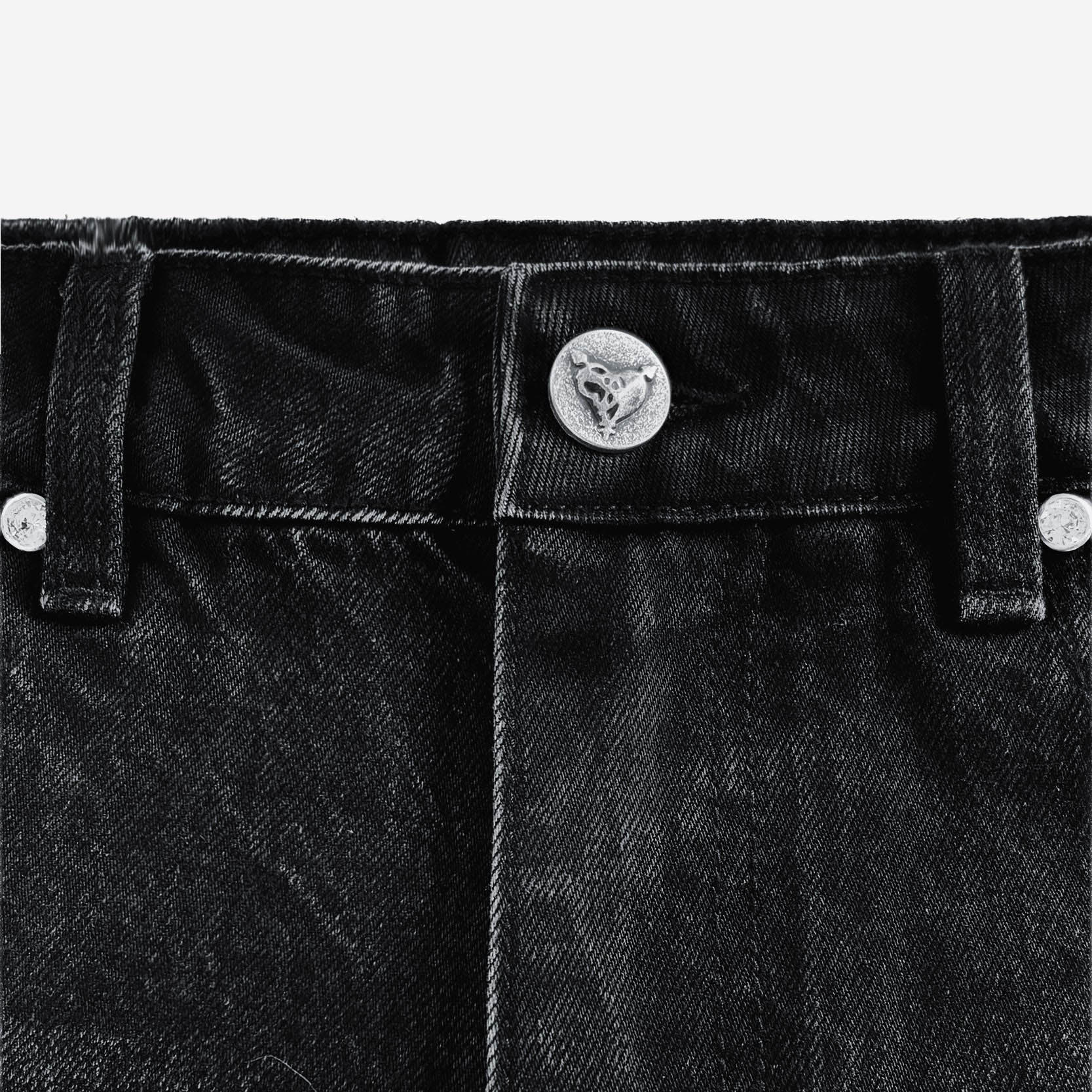 RHINESTONE CARPENTER DENIM BLACK