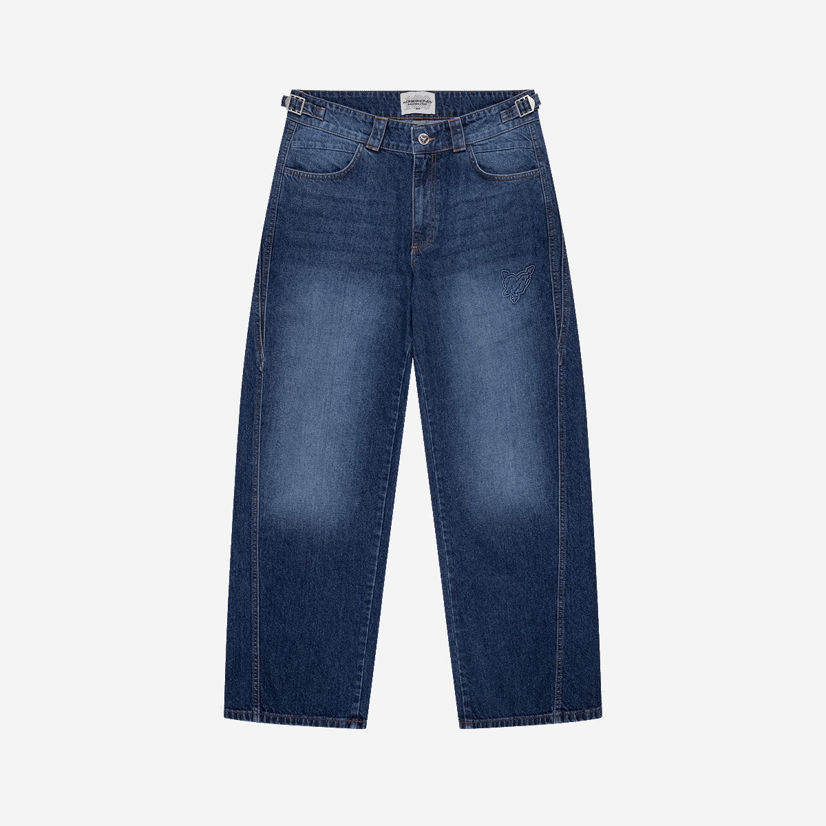 DISTINCTIVE BAGGY DENIM DARK BLUE WASHED