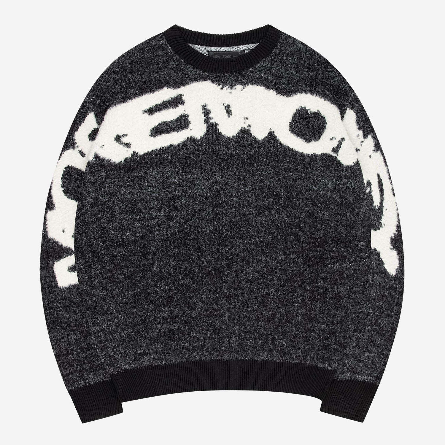 FURRY KNIT SWEATER BLACK