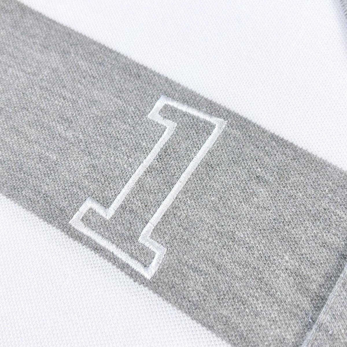 STRIPED POLO SHIRT GREY MELANGE