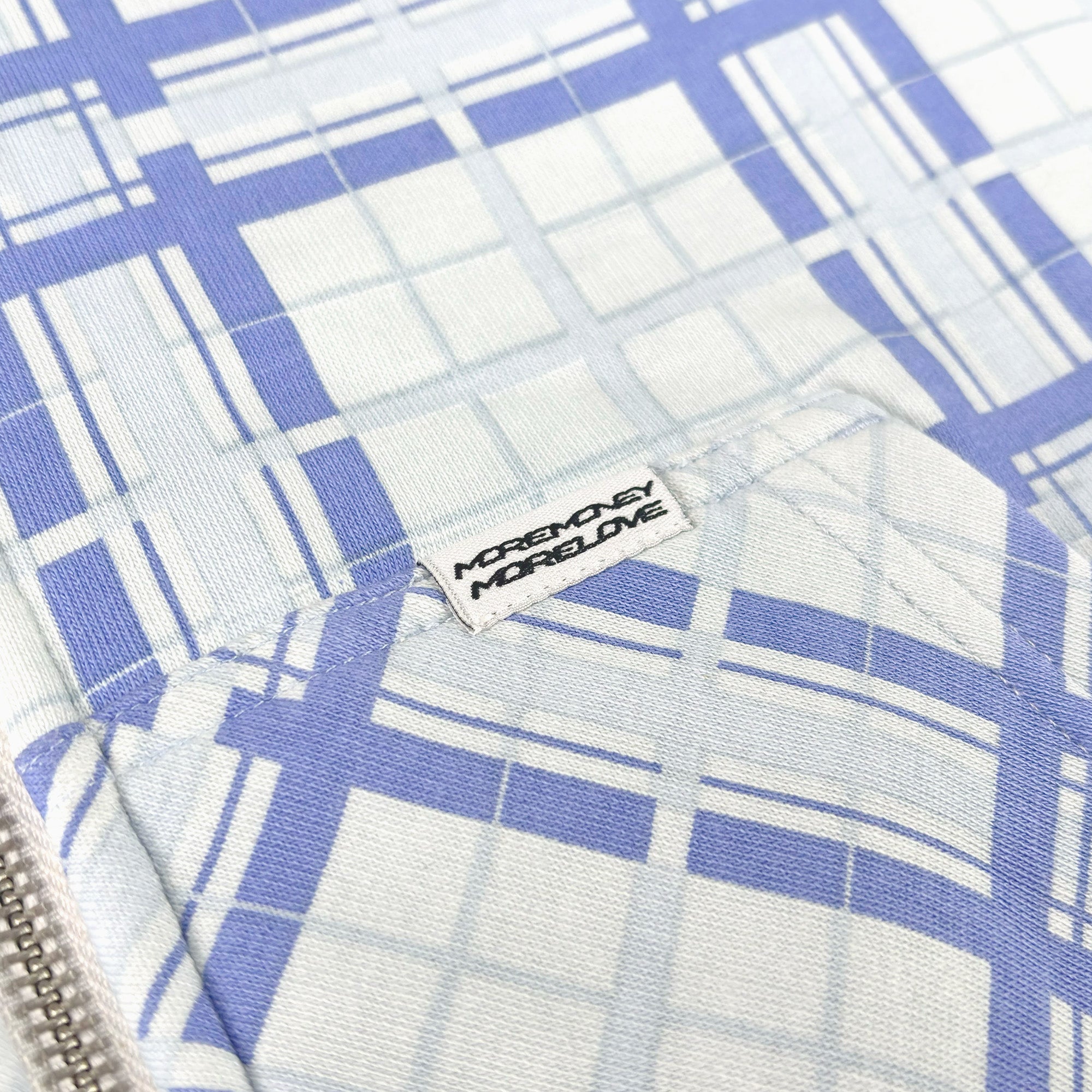 REVERSIBLE PLAID ZIP HOODIE AIR BLUE