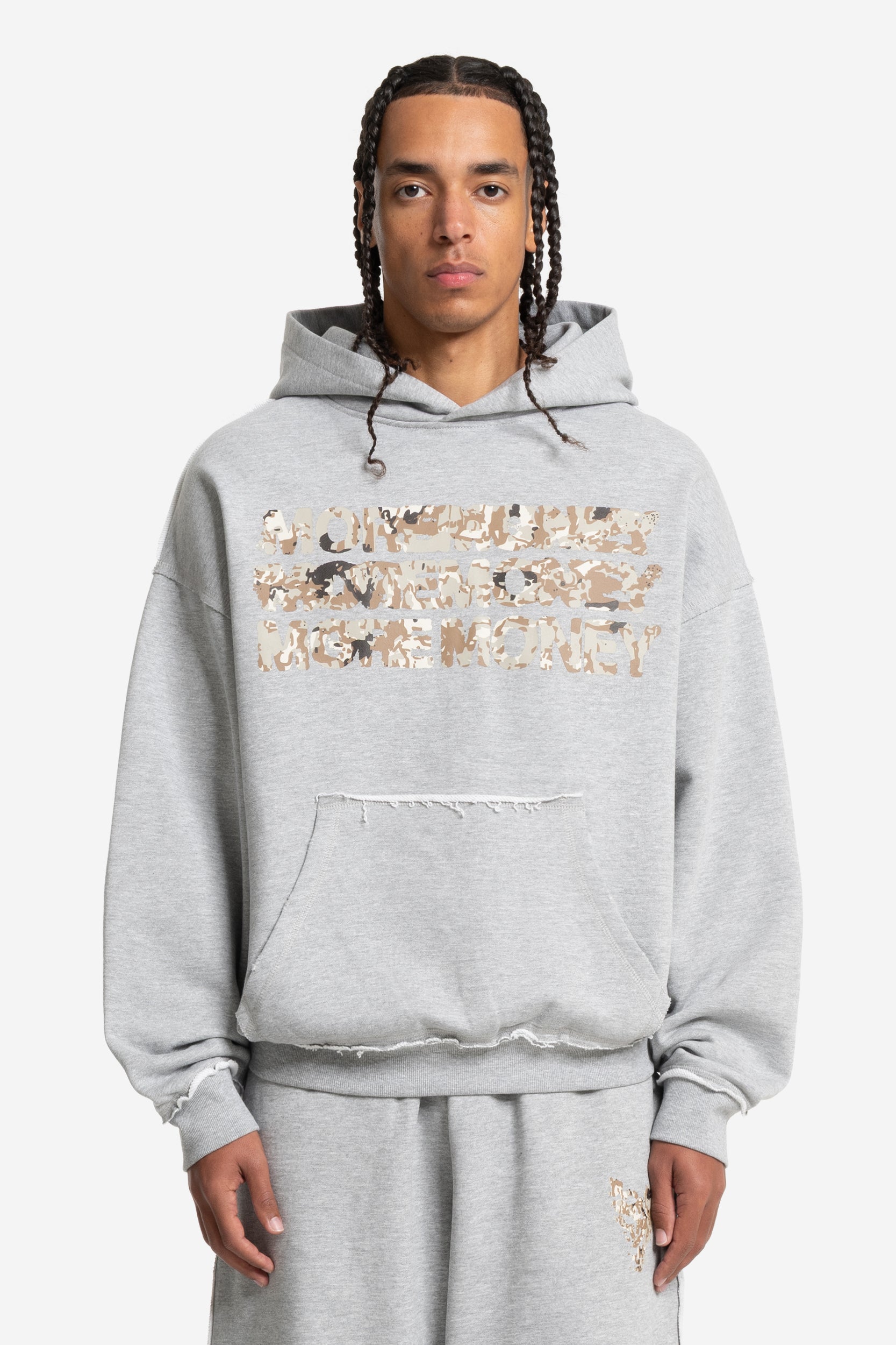 MONEY CALLING FLATLOOK HOODIE GRAY MELANGE