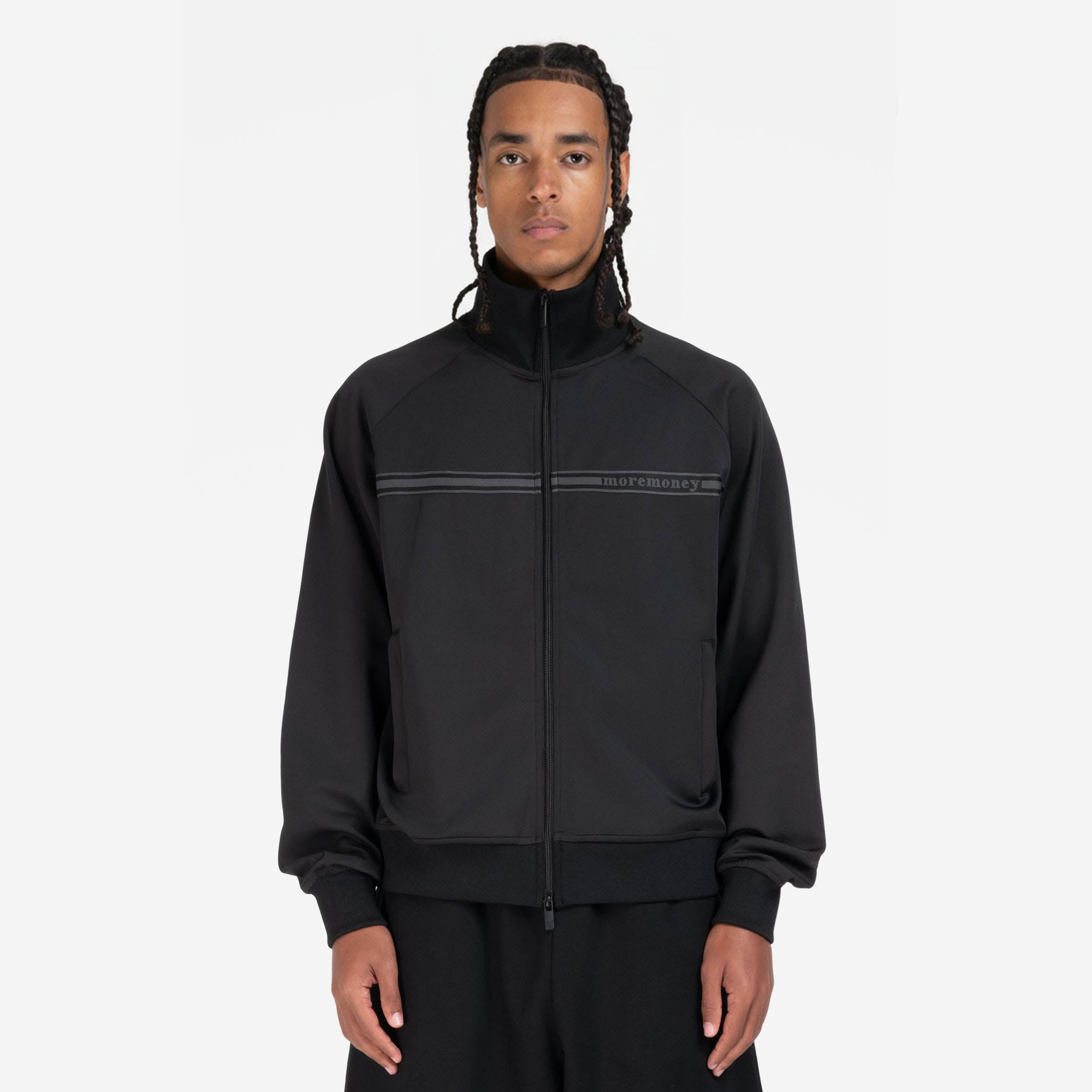 STRIPED TRACK JACKET BLACK