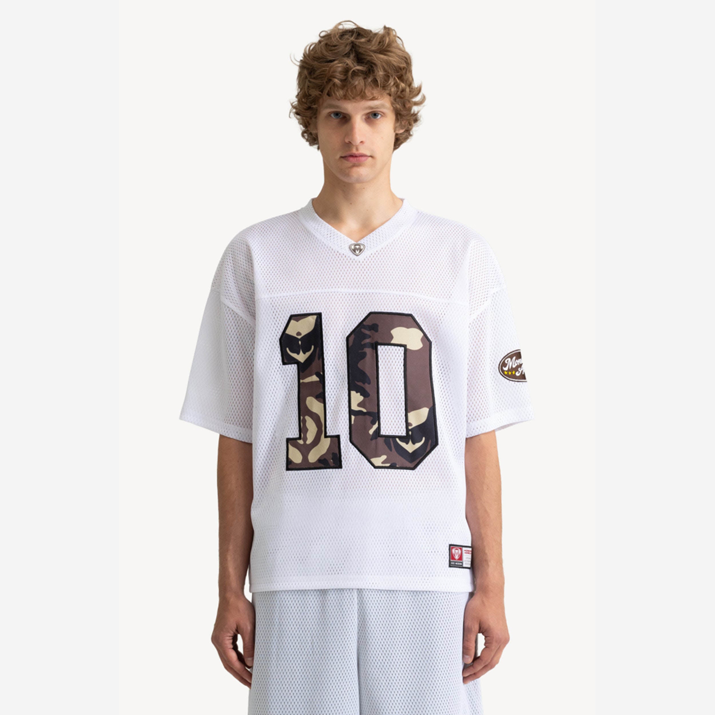 TOUCHDOWN MESH JERSEY WHITE/CAMO + DIVISION JORTS DARK BLUE