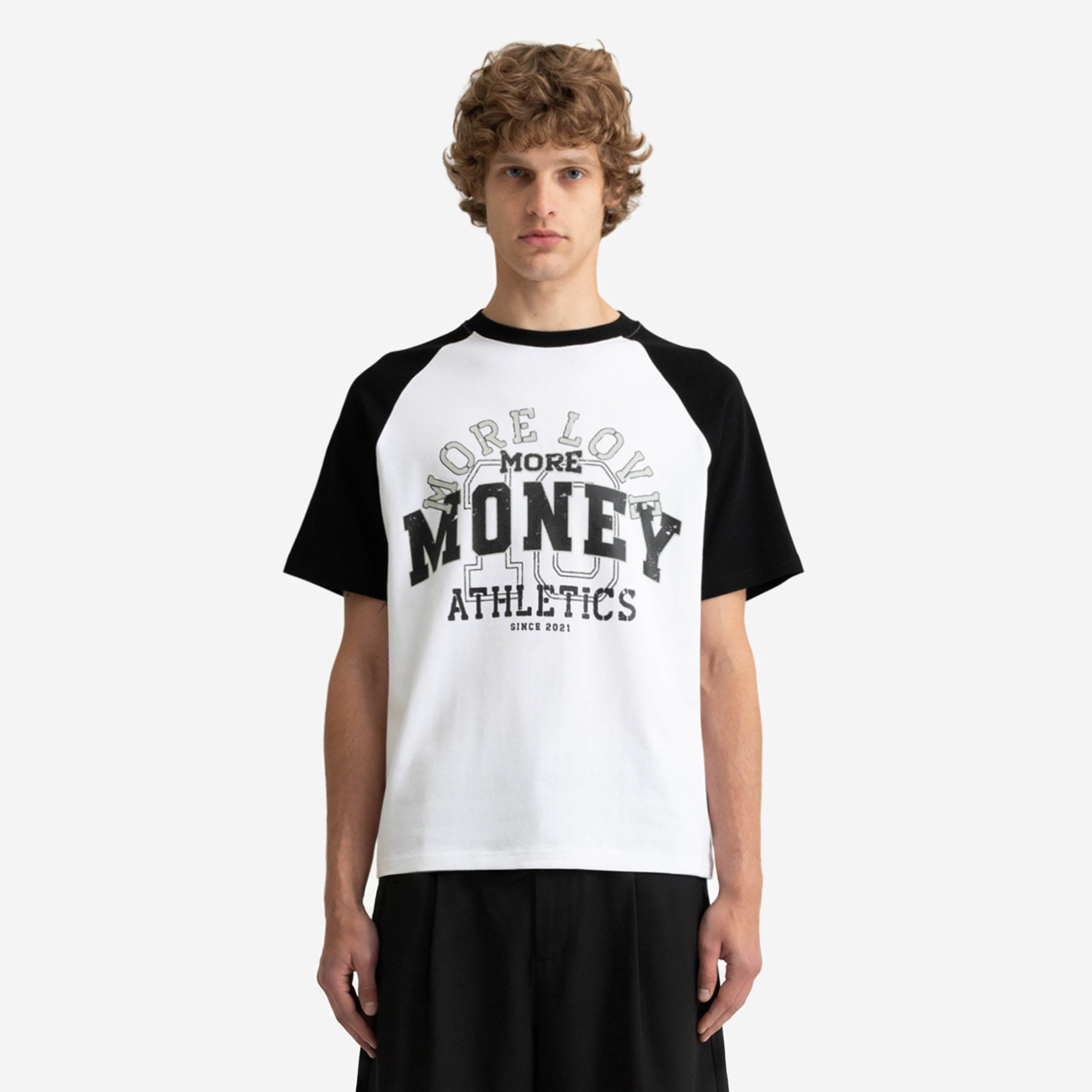VINTAGE ATHL. RAGLAN TEE WHITE/BLACK