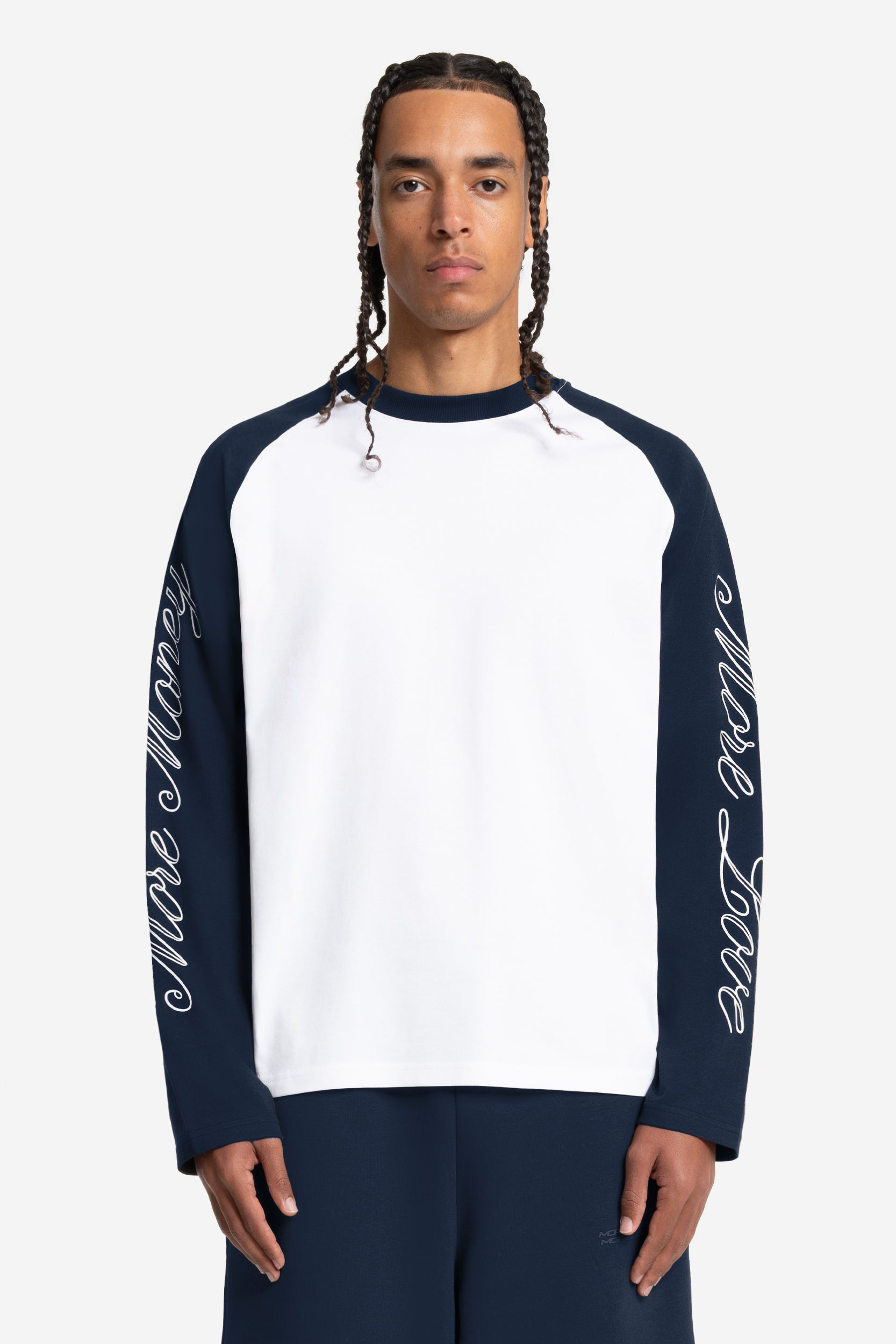 SCRIPT RAGLAN LONGSLEEVE NAVY