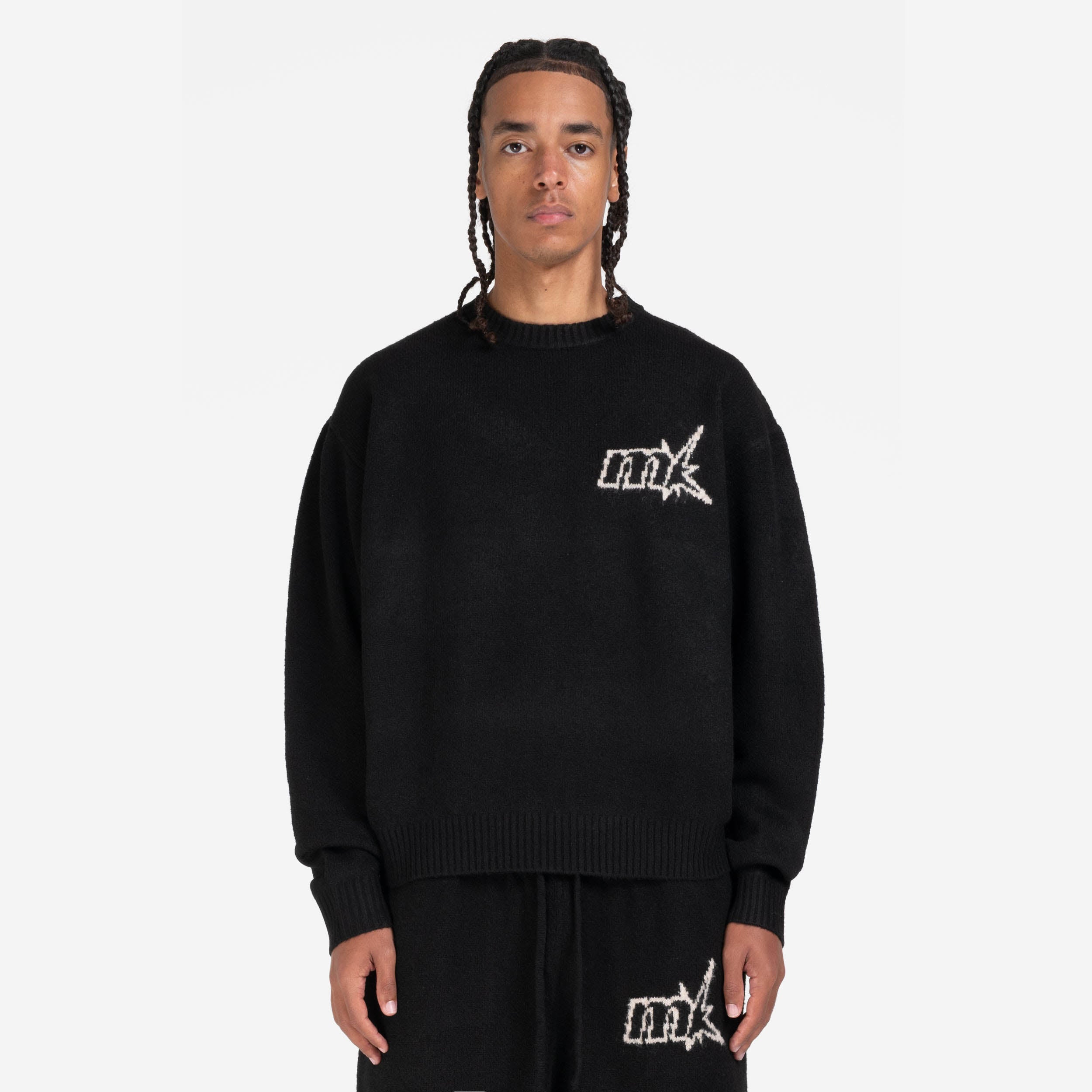 FUZZY KNIT SWEATER BLACK