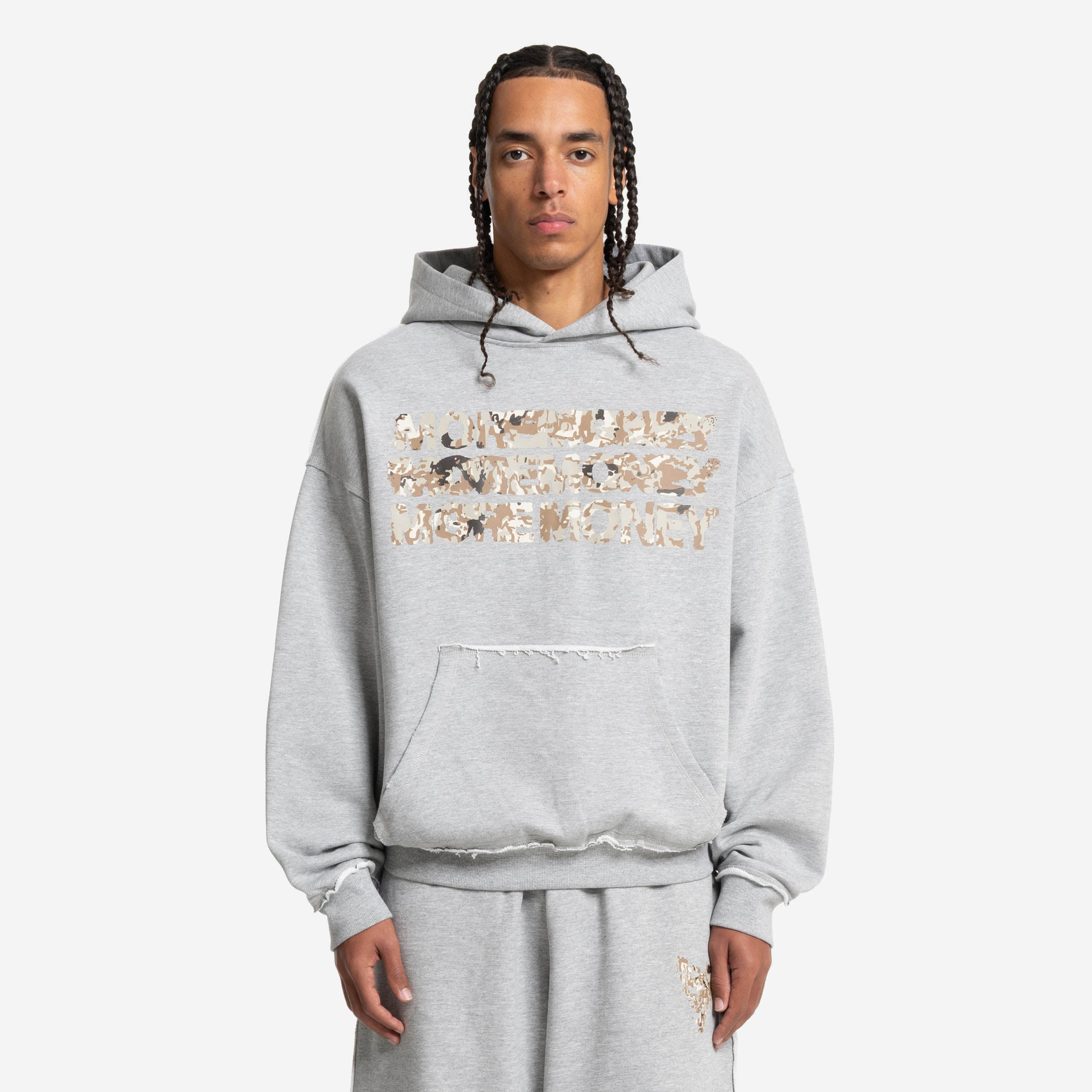 MONEY CALLING FLATLOOK HOODIE GRAY MELANGE