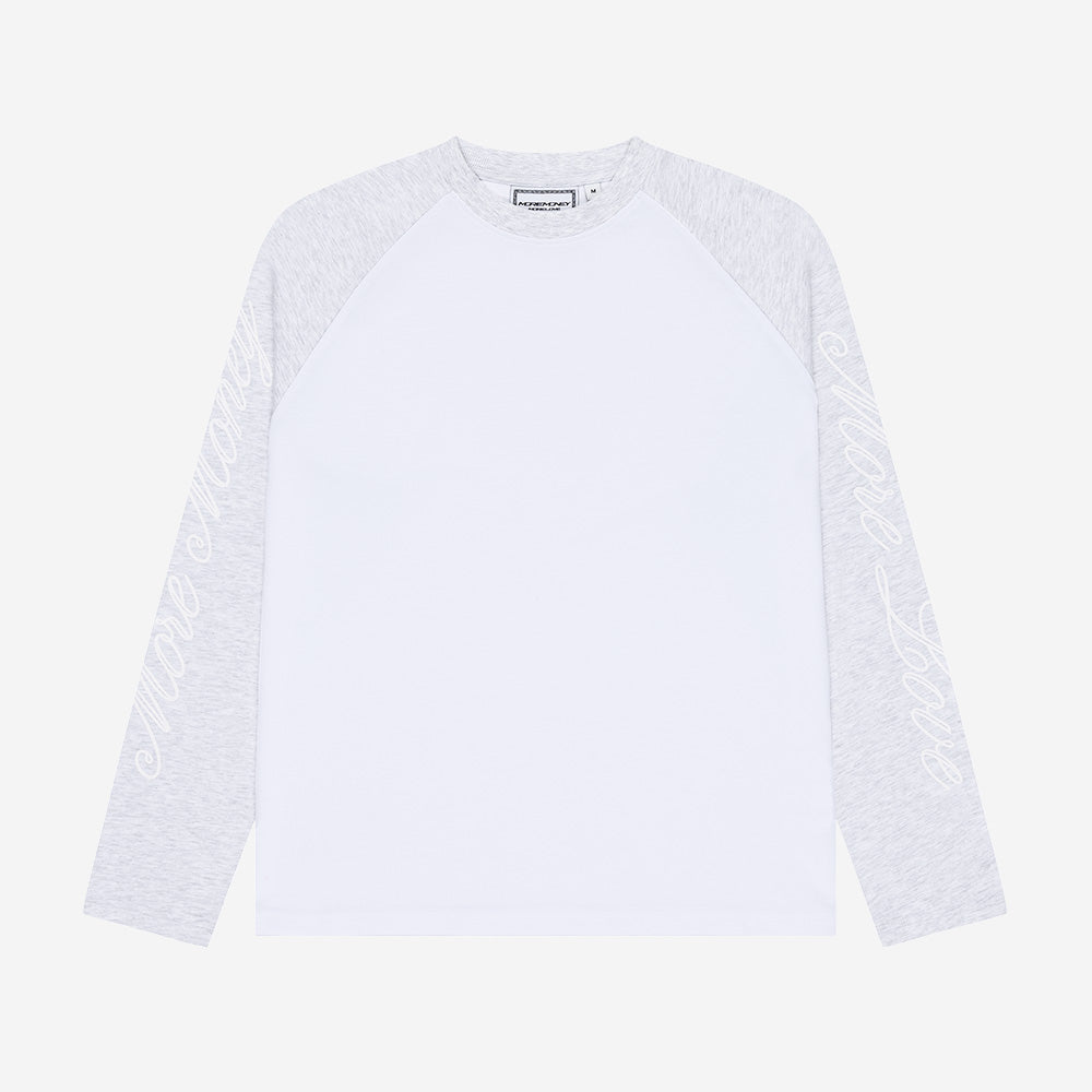 SCRIPT RAGLAN LONGSLEEVE HEATHER GREY
