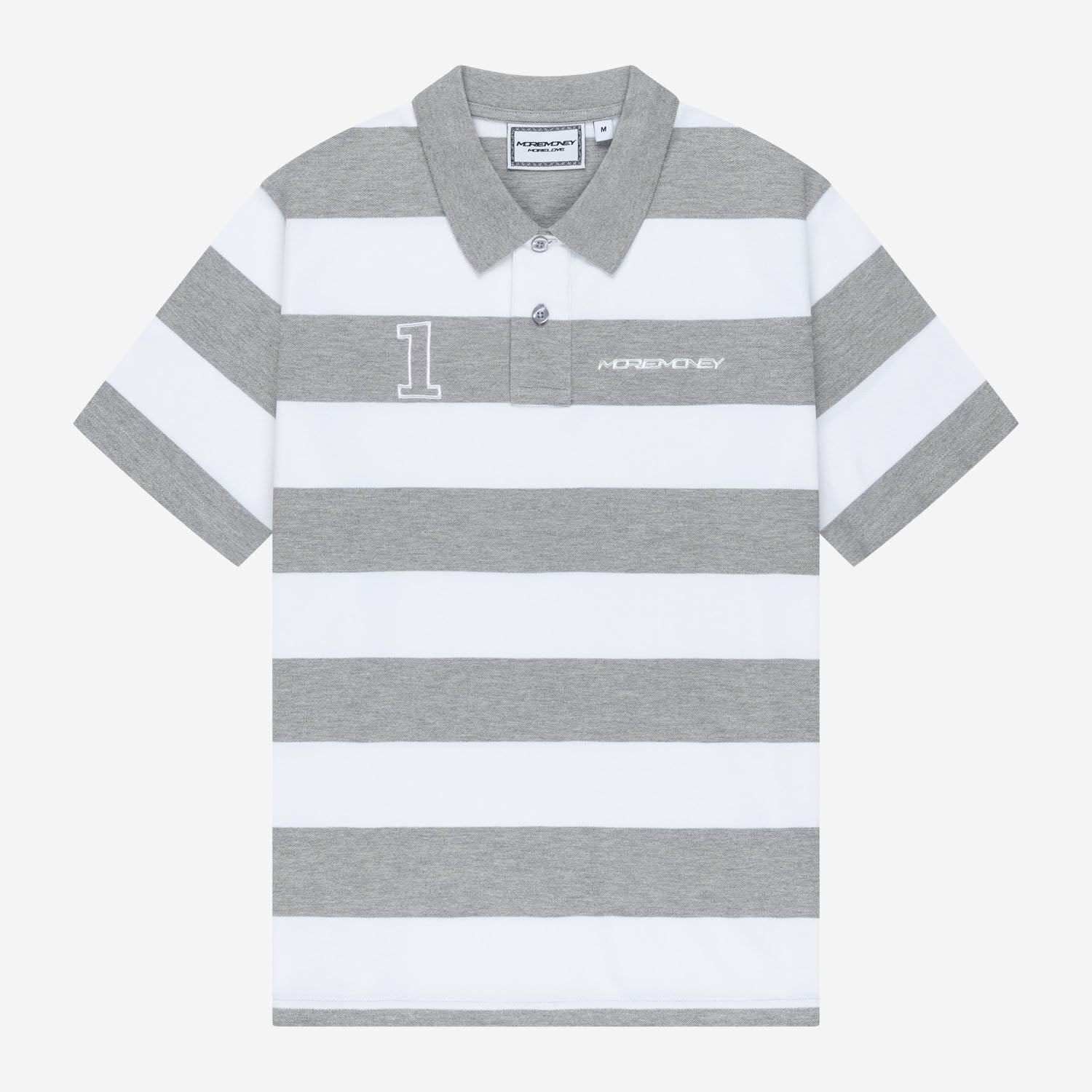 STRIPED POLO SHIRT GREY MELANGE