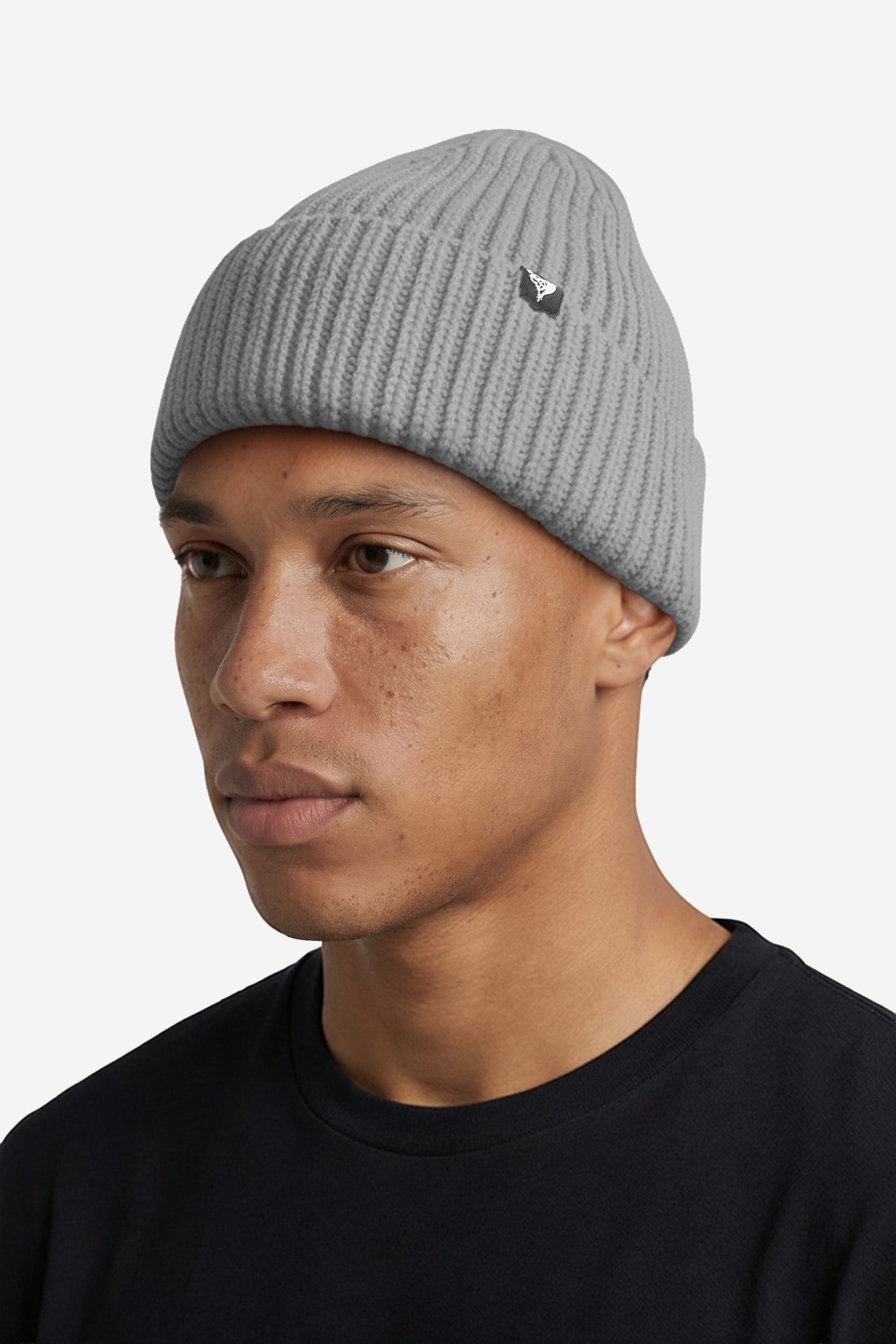 RIB KNIT BEANIE LIGHT GREY