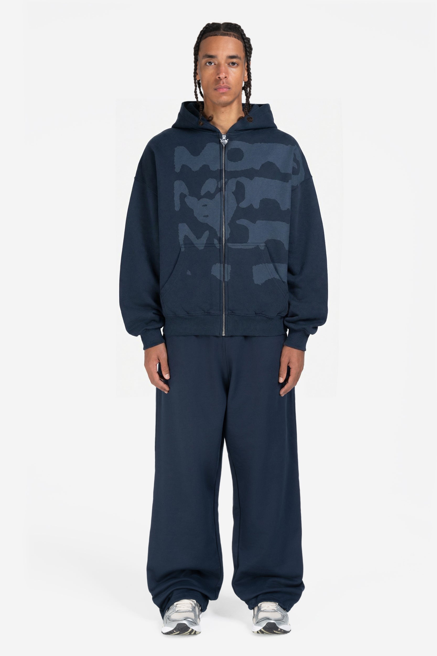 RADIANT CASH ZIP NAVY + OPEN LEG JOGGER NAVY