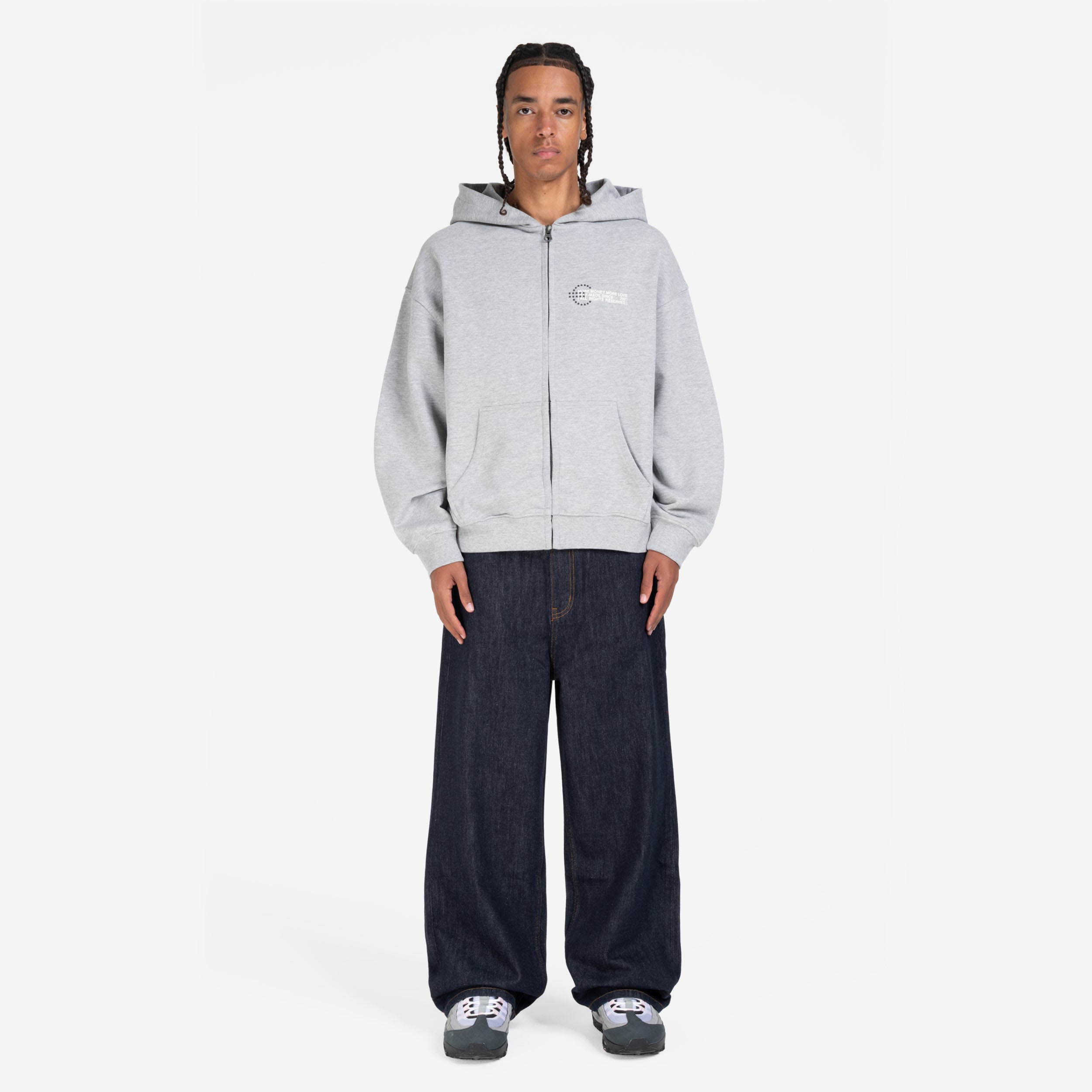 PROFIT ZIP HOODIE GREY MELANGE