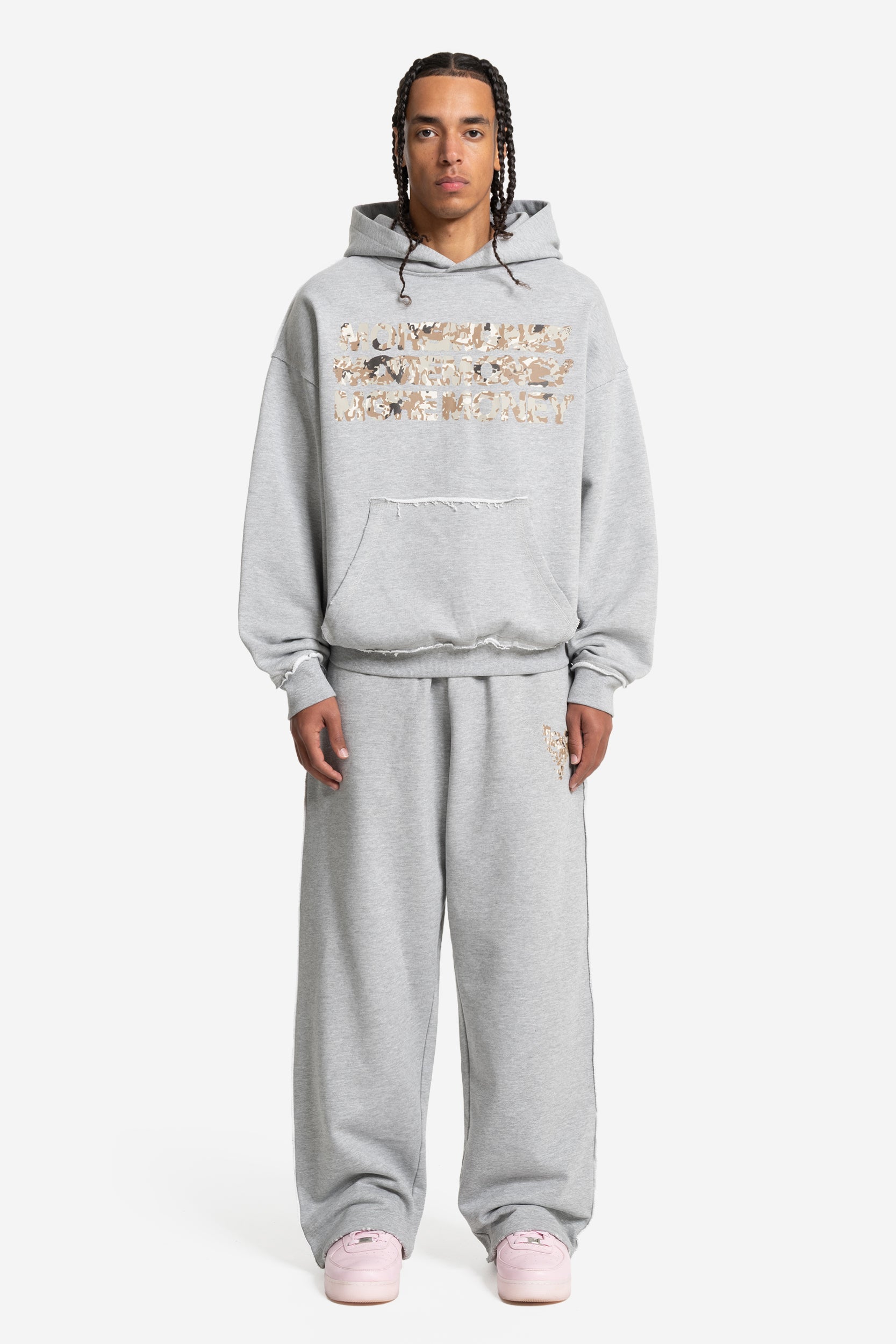 MONEY CALLING FLATLOOK HOODIE GRAY MELANGE